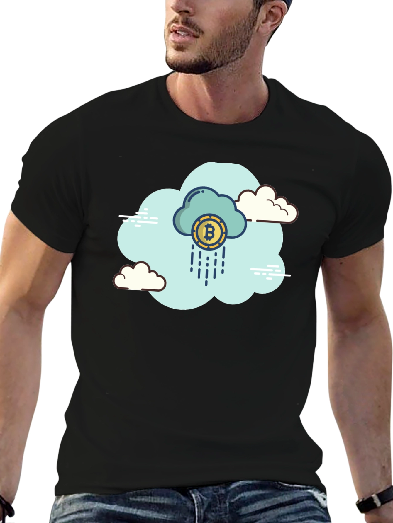 Bitcoin Cloud Black T-Shirt - Crypto Currency Tee