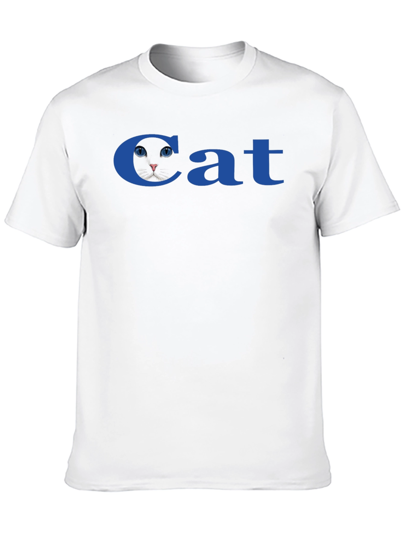 Cat T-Shirt - Blue Text Novelty Tee