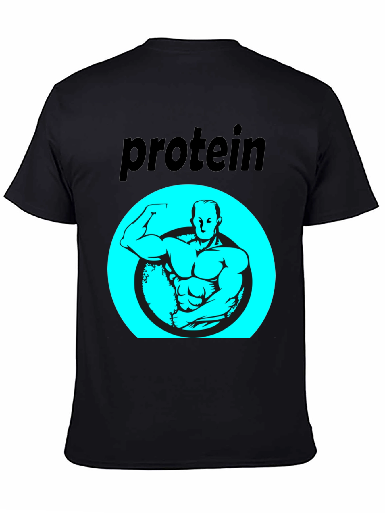 Protein Power T-Shirt - Black Gym Bodybuilding Design