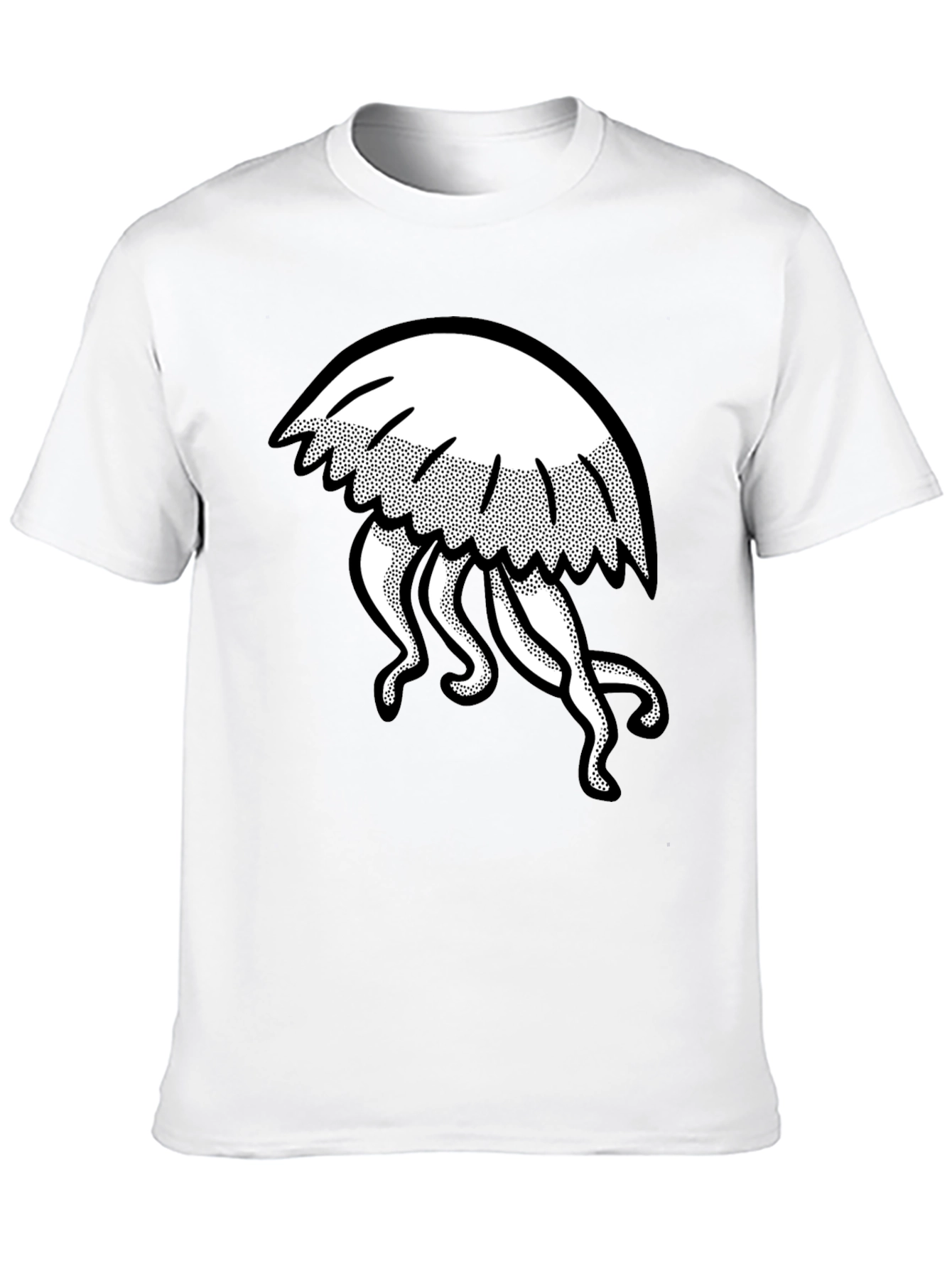 Jellyfish Graphic Tee - Mens Black Cotton T-Shirt