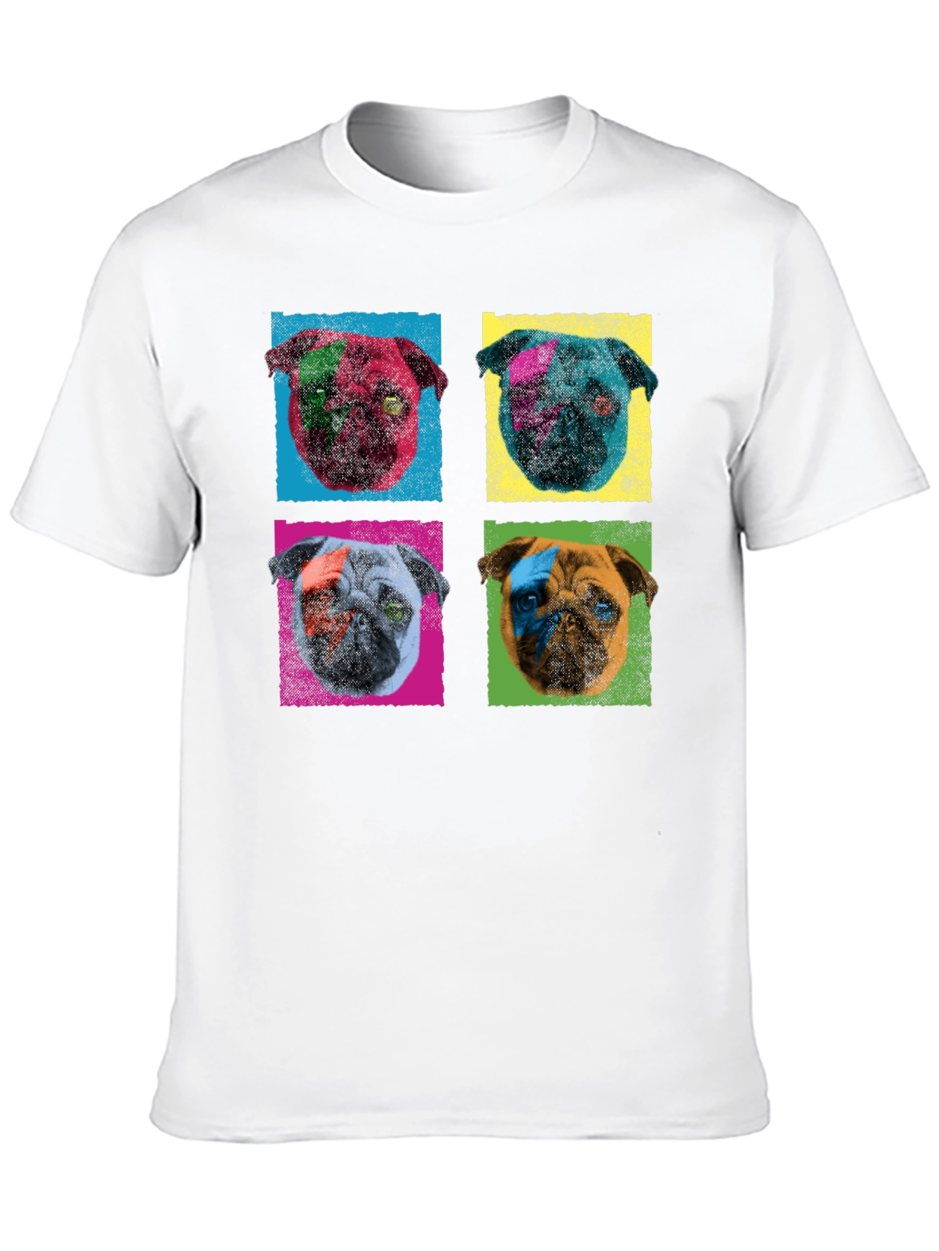 Pop Art Pug Graphic Tee - Mens Black T-Shirt