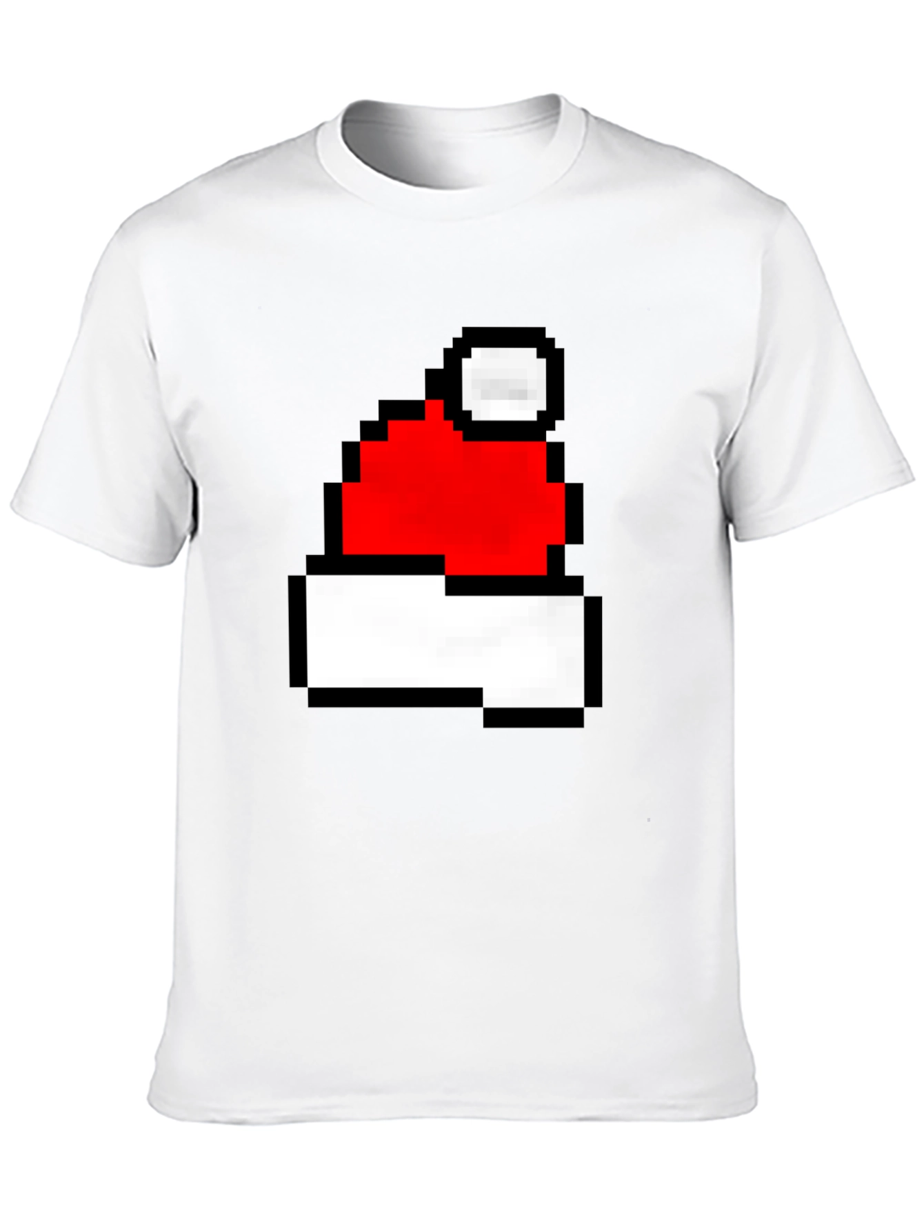 Pixel Santa Hat Graphic T-Shirt - Holiday Cheer