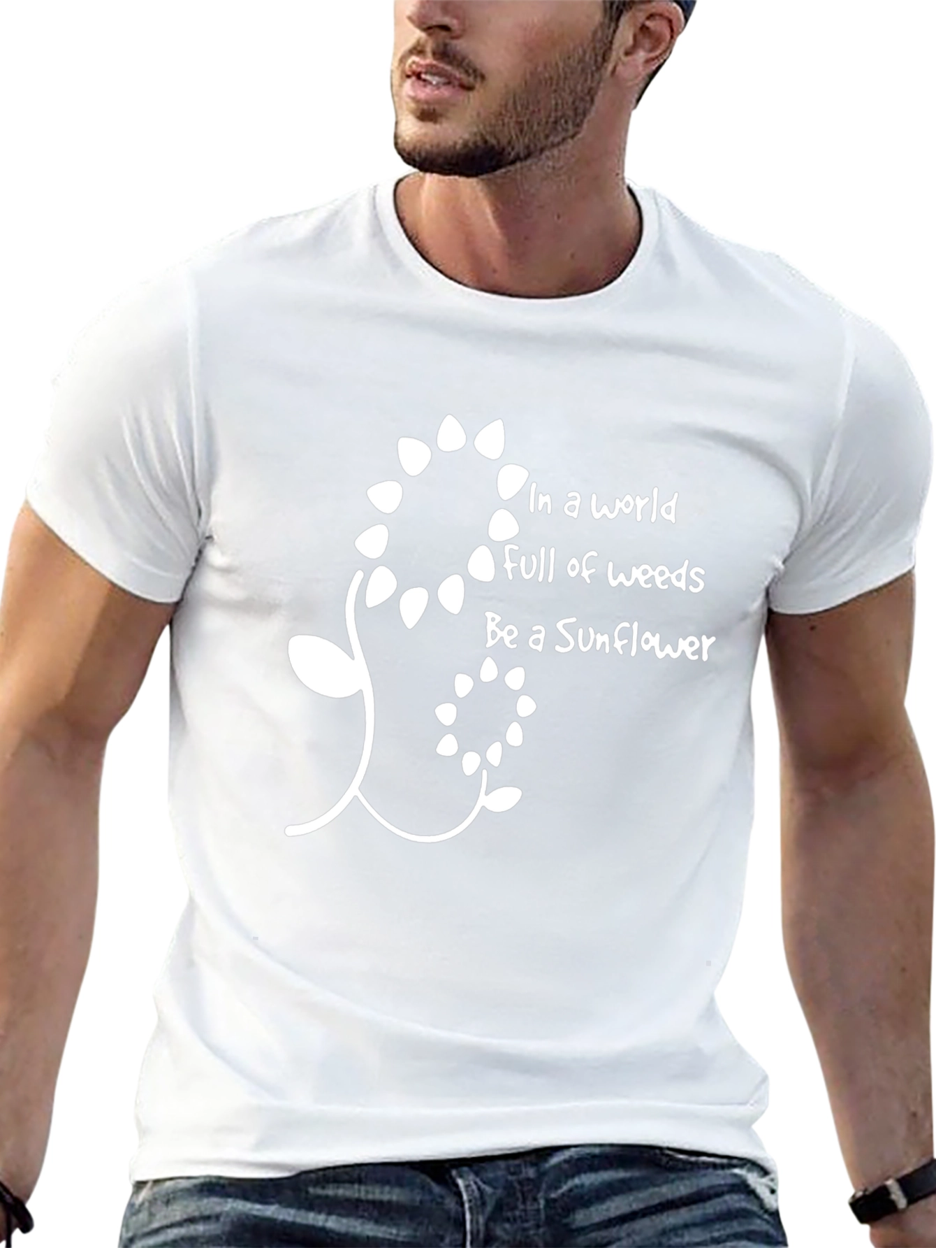 Be A Sunflower Graphic Tee - Trendy Black T-Shirt