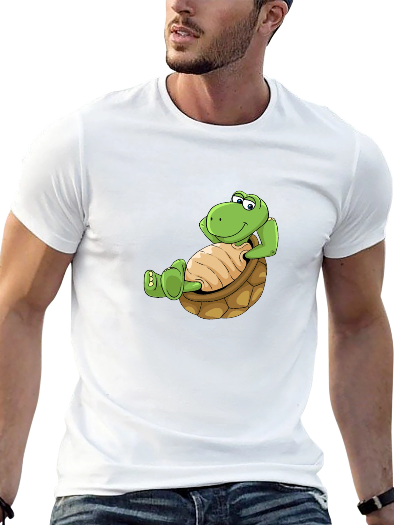 Relaxing Turtle Graphic Tee - Black