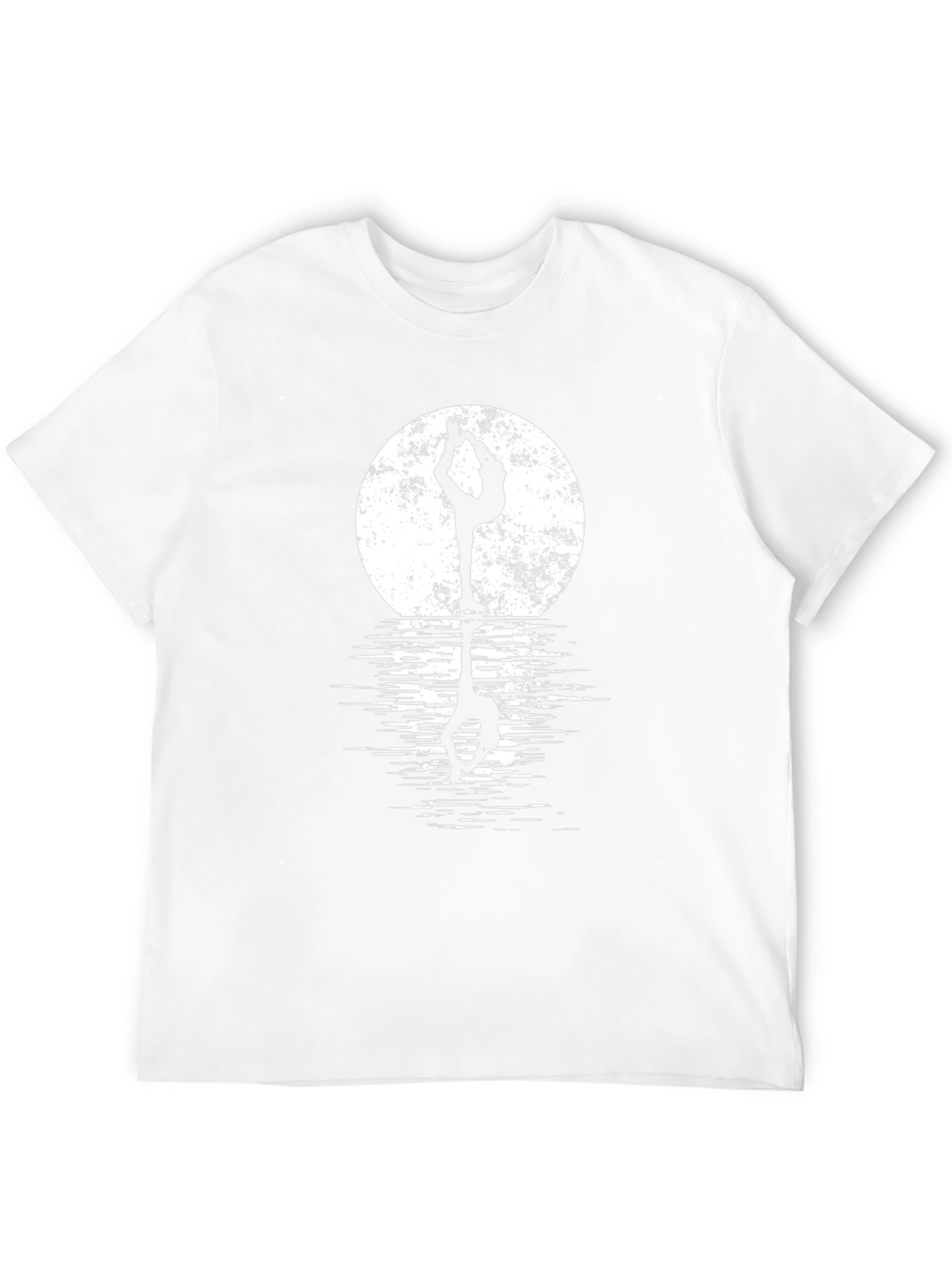 Yoga Moon Reflection Black Graphic Tee Shirt
