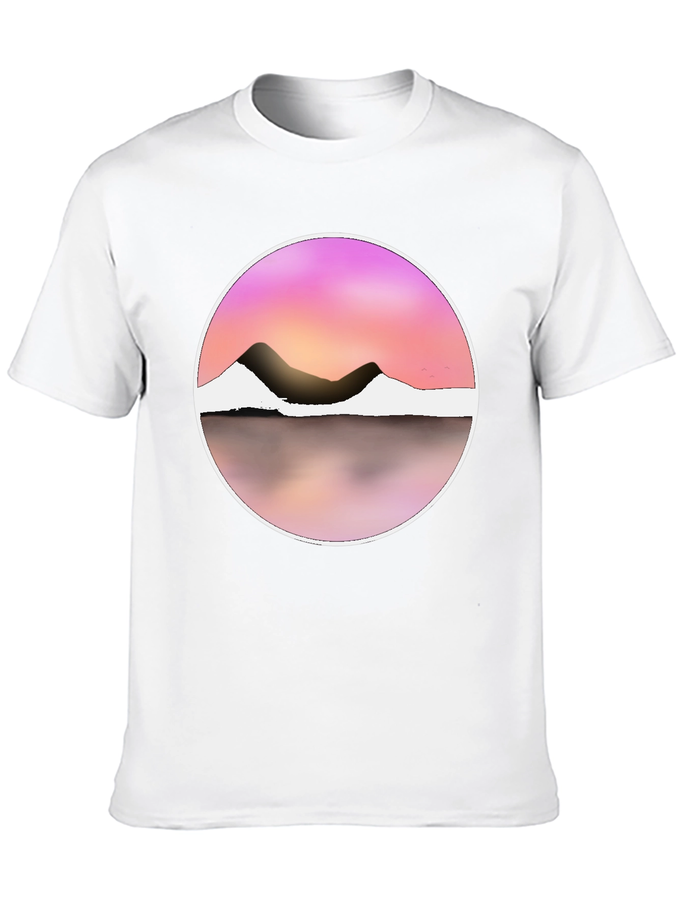 Sunset Mountain Graphic Tee - Stylish Round Design
