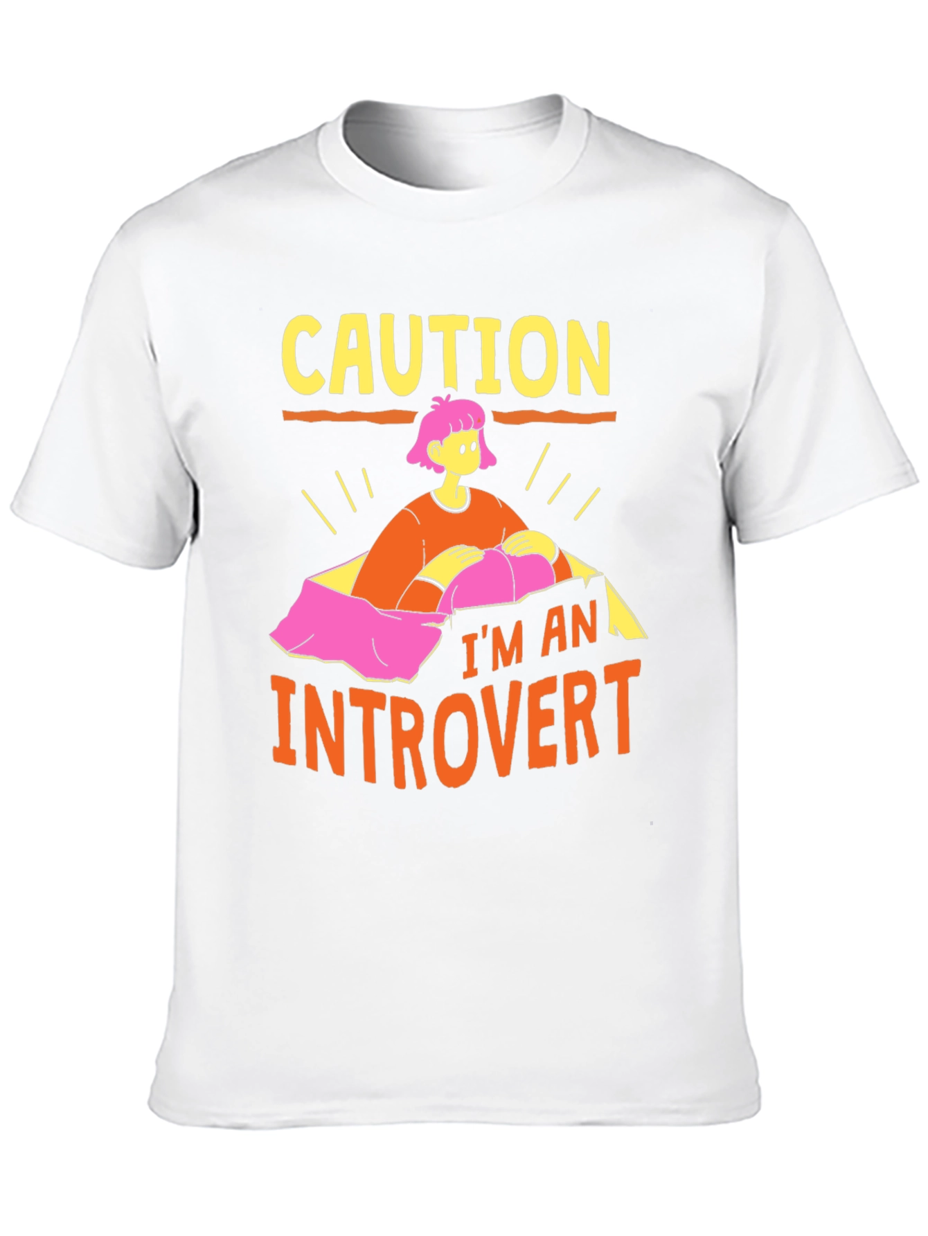 Caution Introvert Graphic Tee - Comfortable Cotton Blend