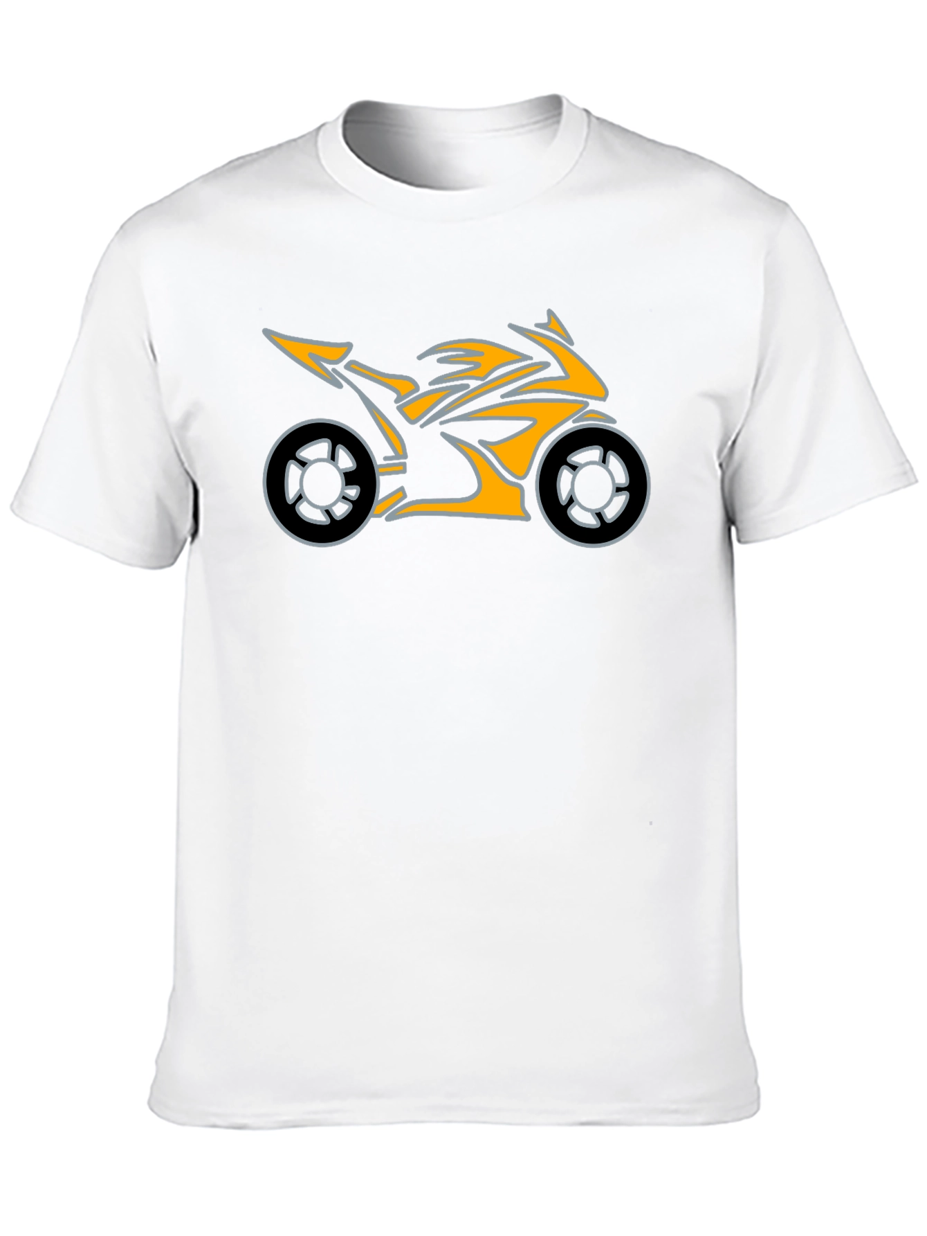 Motorcycle Graphic Tee - Black Cotton T-Shirt