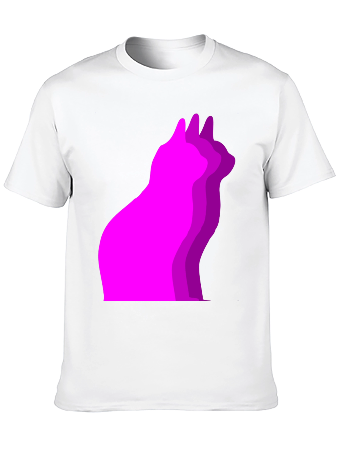 Cool Cat Outline Black T-Shirt