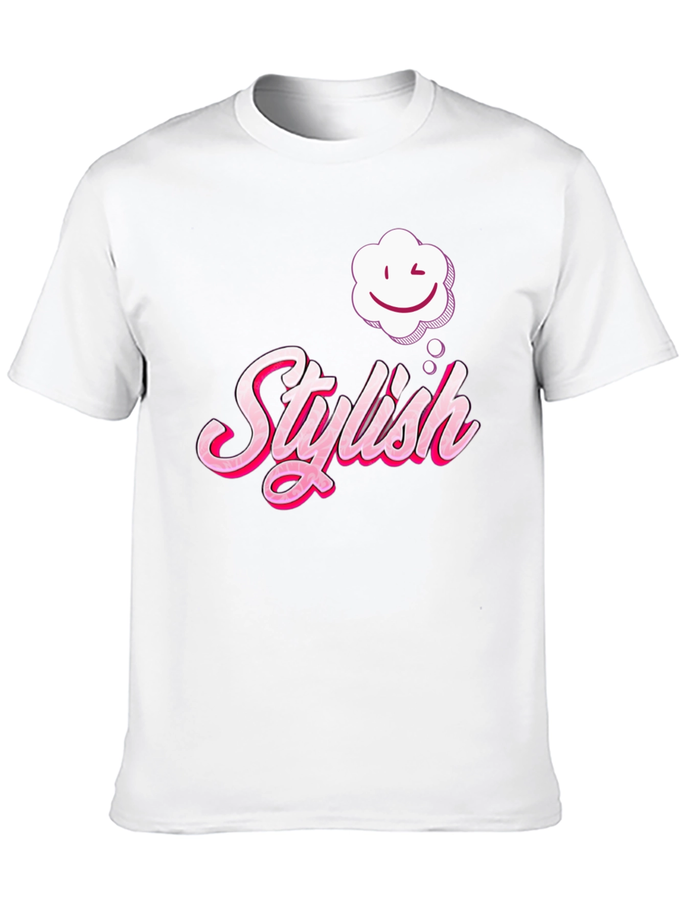 Stylish Wink Cloud Graphic Black T-Shirt