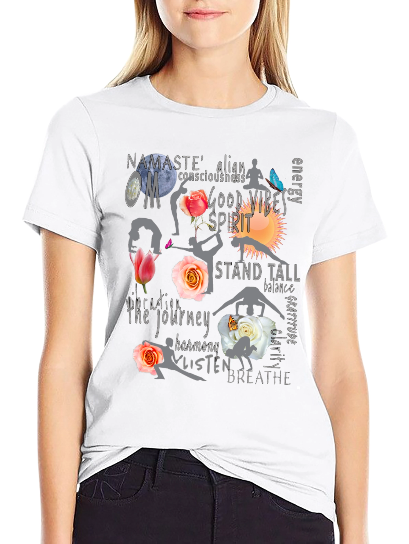 Yoga Vibes Black T-Shirt