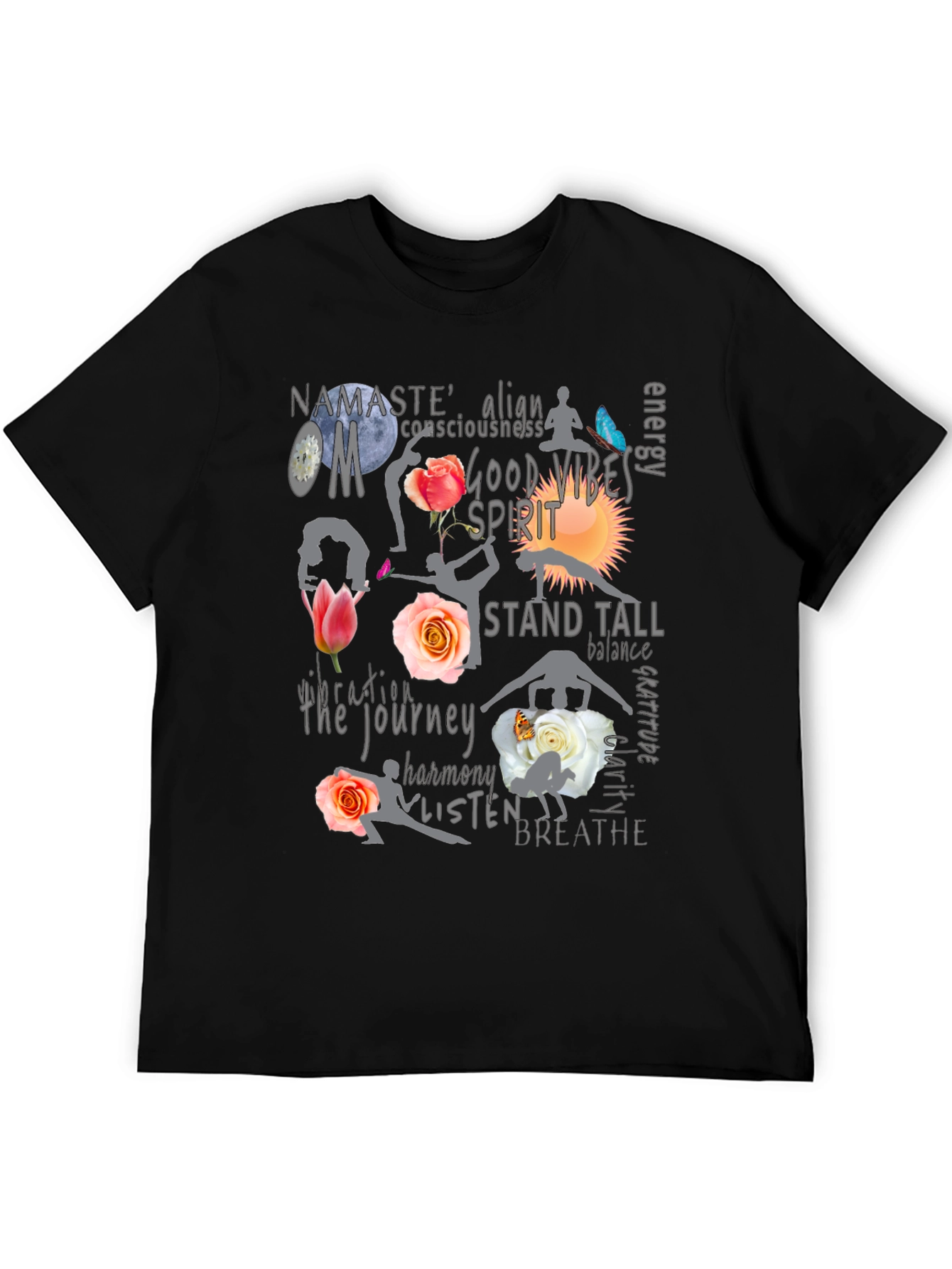 Yoga Vibes Black T-Shirt