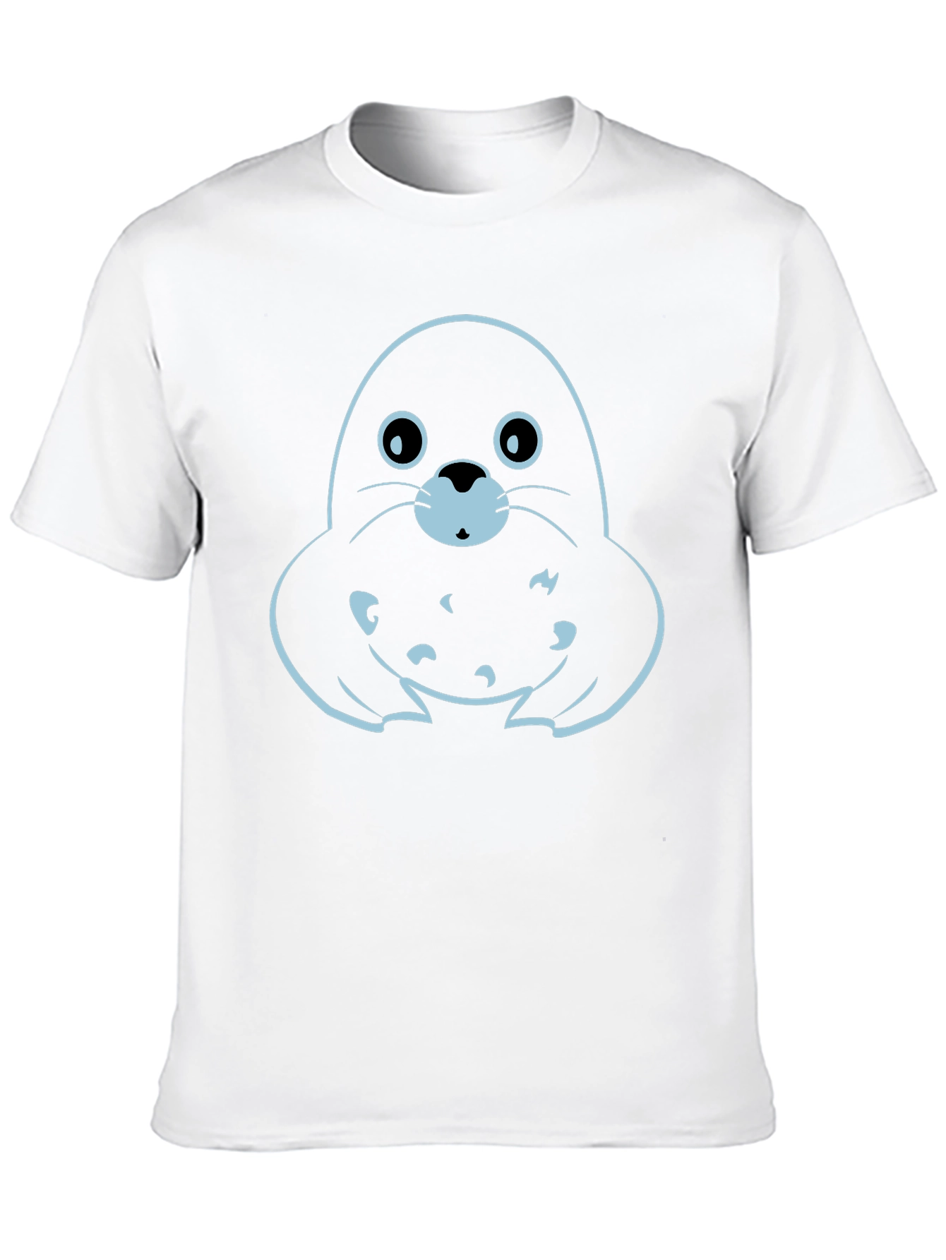 Cute Seal Graphic Tee - Black Cotton T-Shirt
