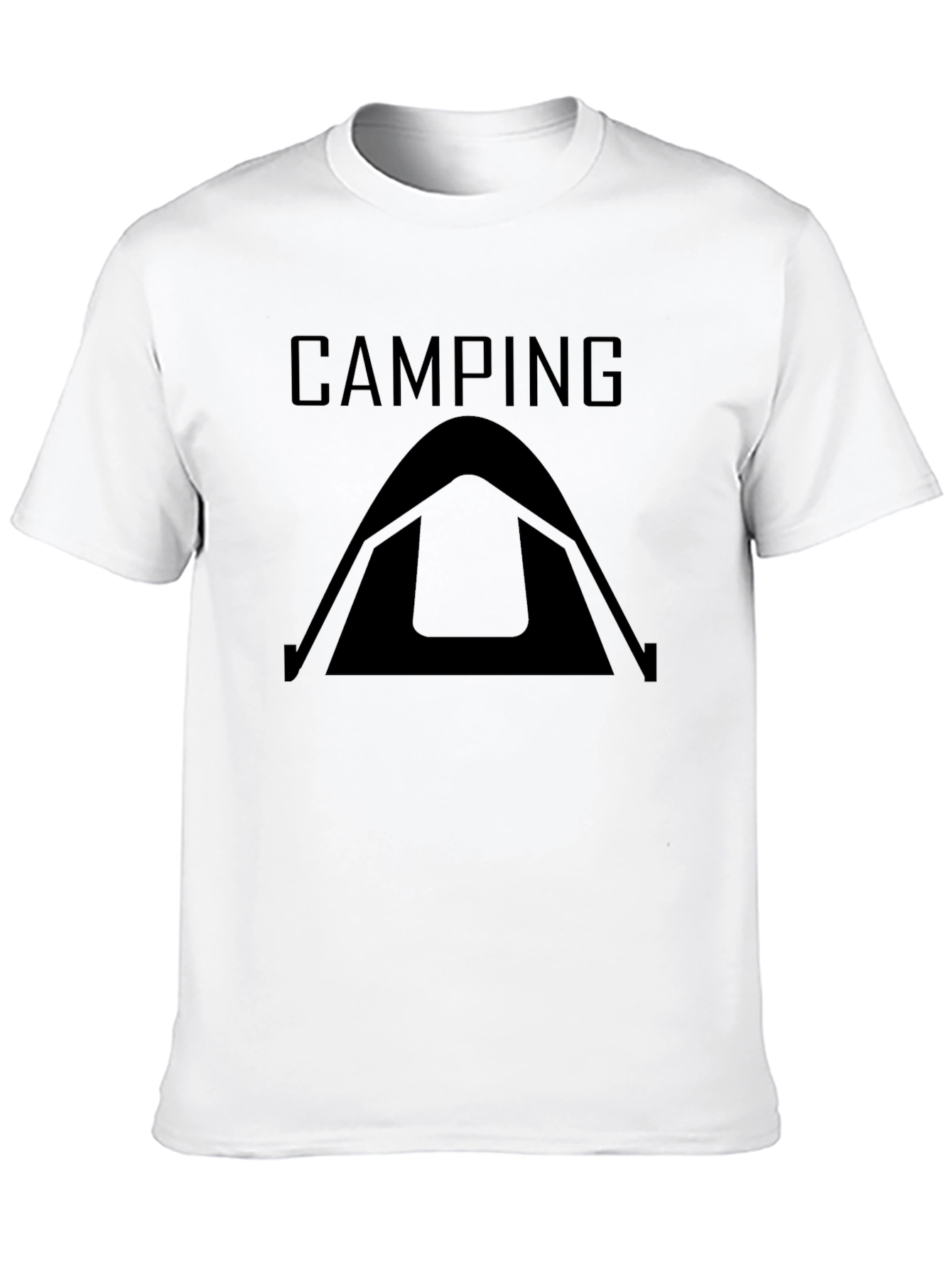 Camping Tent Graphic T-Shirt - Black