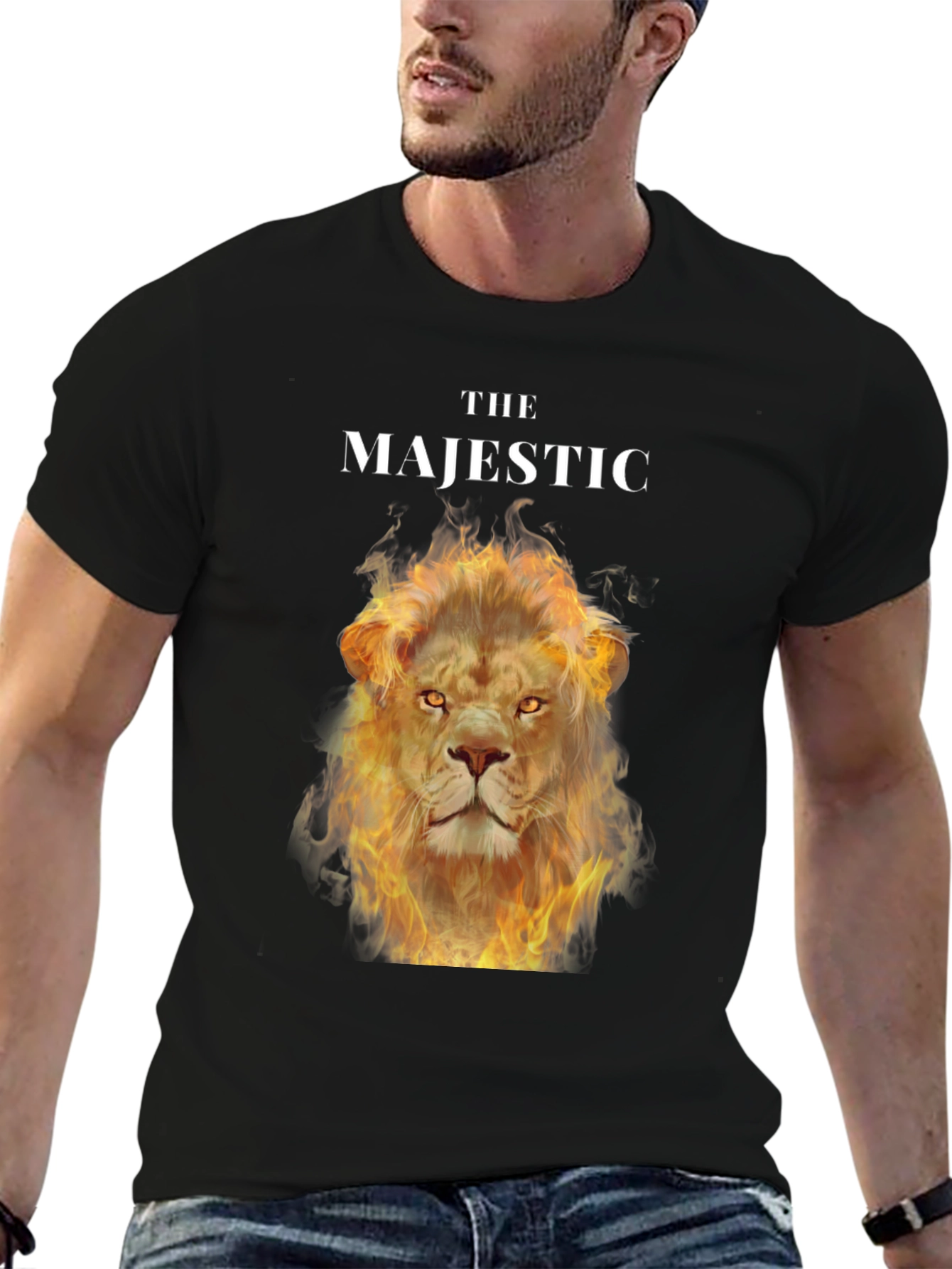 The Majestic Lion Graphic Tee - Fiery Lion Design