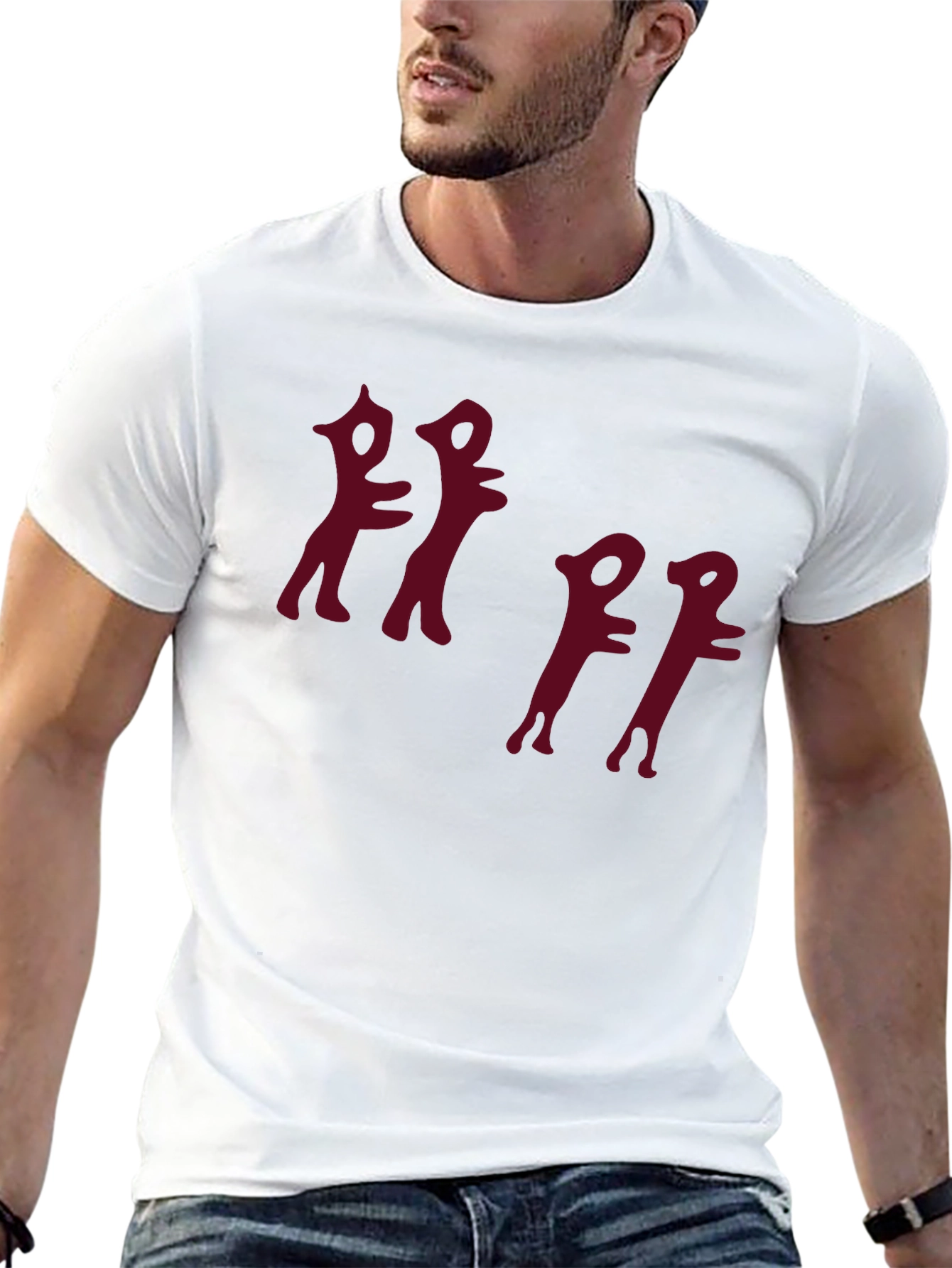 Abstract Figure Graphic Black T-Shirt