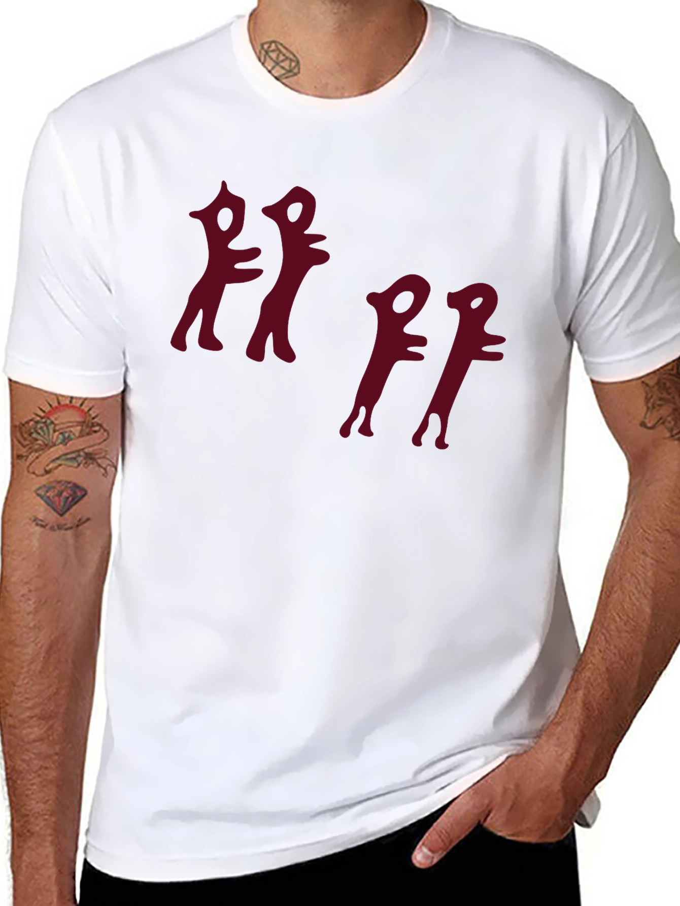 Abstract Figure Graphic Black T-Shirt