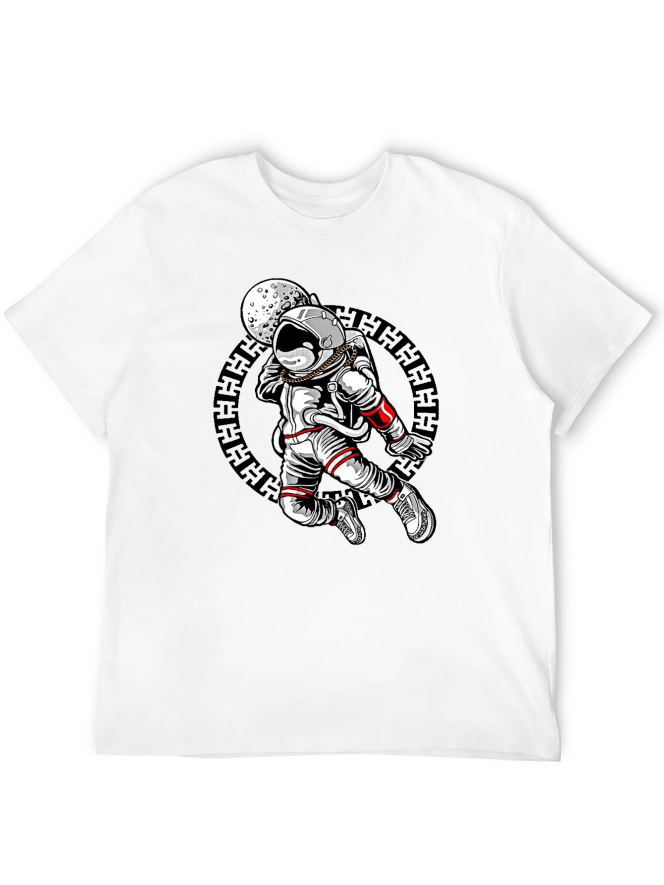 Astronaut Moon Graphic Black T-Shirt