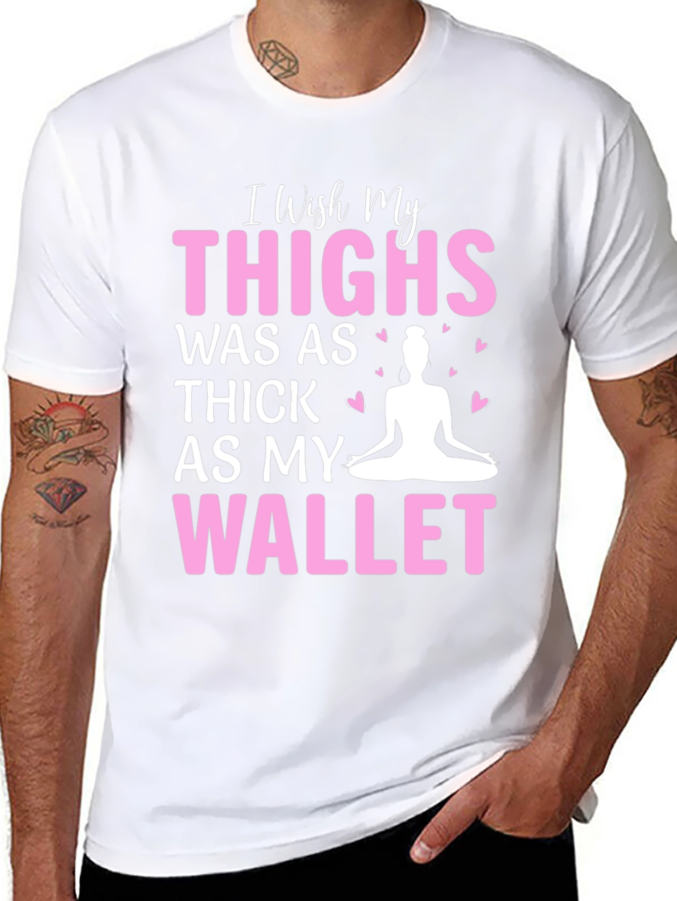 Funny Yoga Thighs Wallet Black T-Shirt