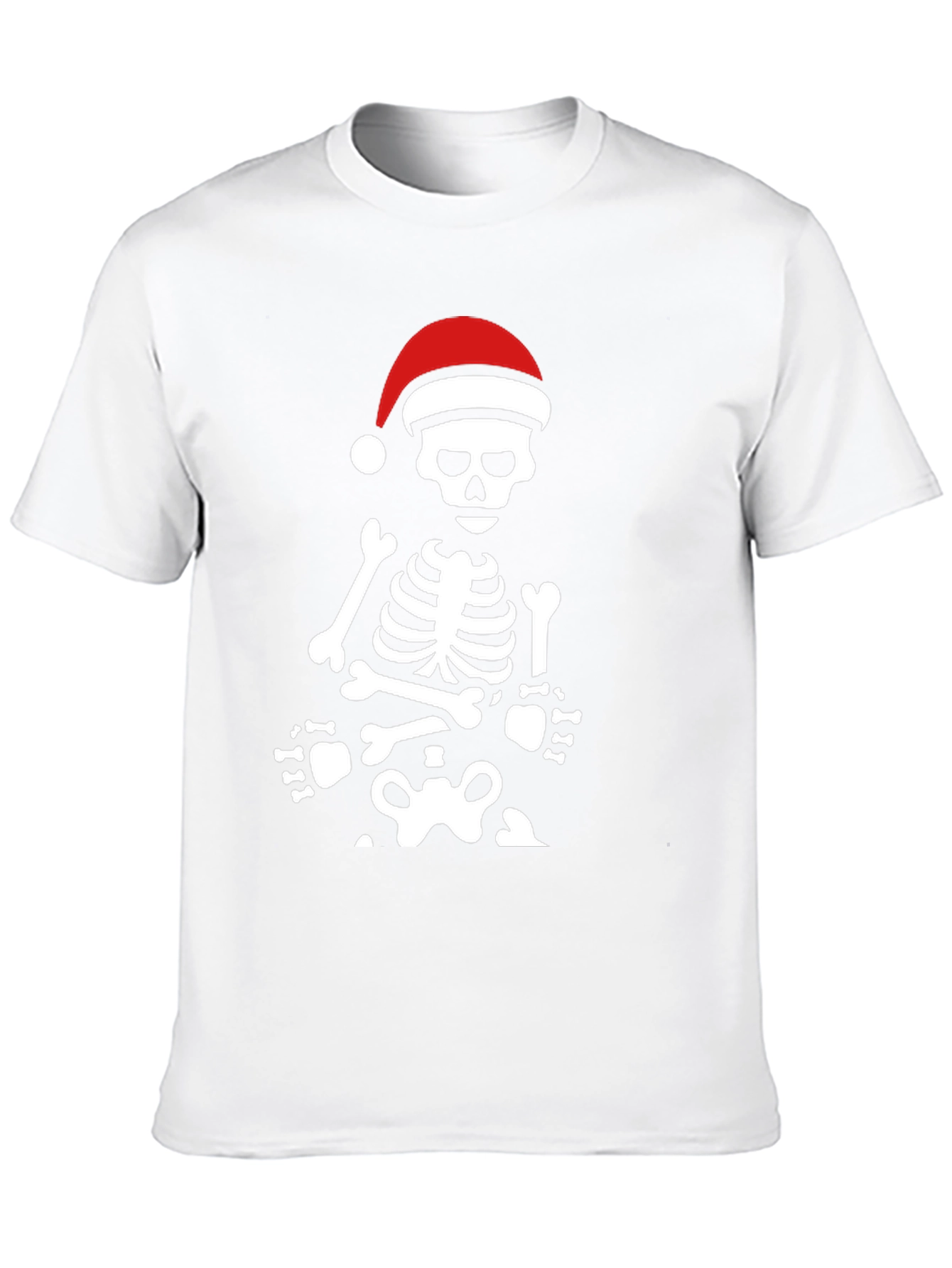 Skeleton with Santa Hat Graphic Tee
