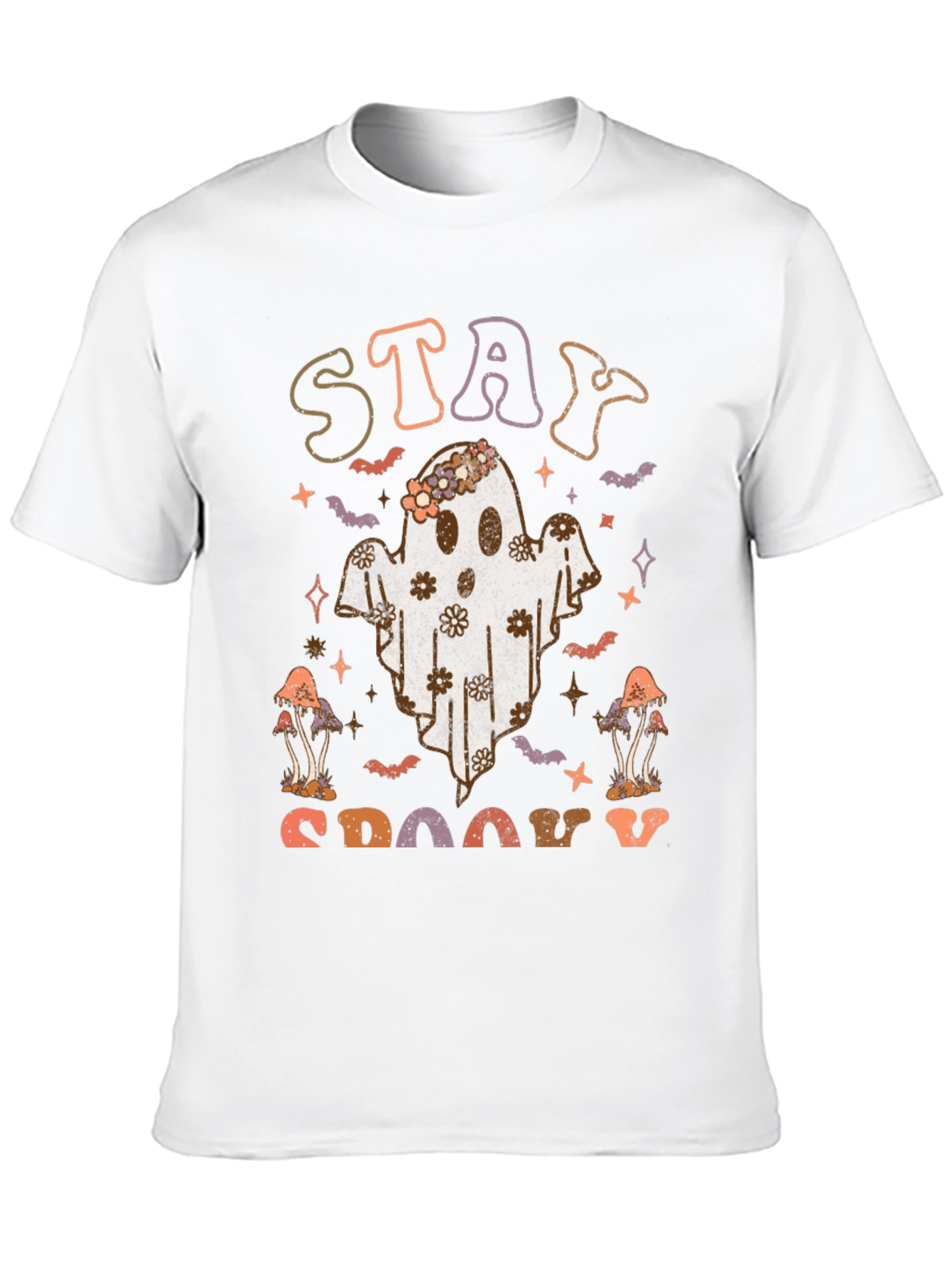 Stay Spooky Ghost Graphic Tee - Halloween Vibes