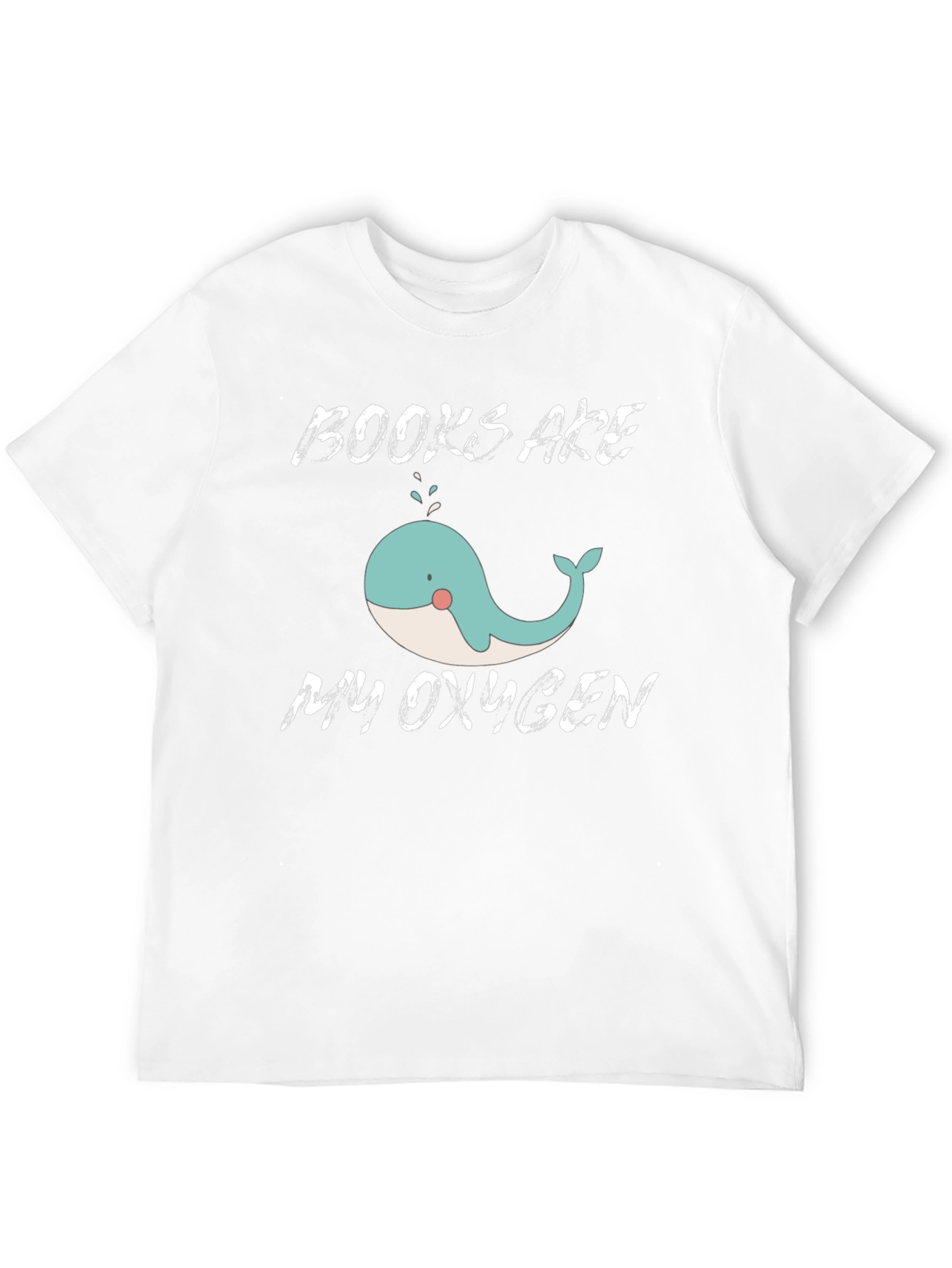 Books Are My Oxygen Whale Graphic T-Shirt