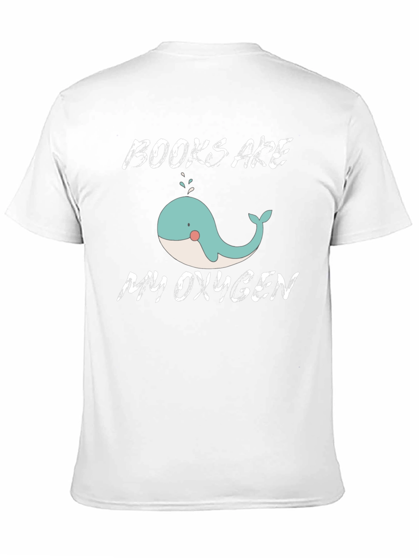 Books Are My Oxygen Whale Graphic T-Shirt
