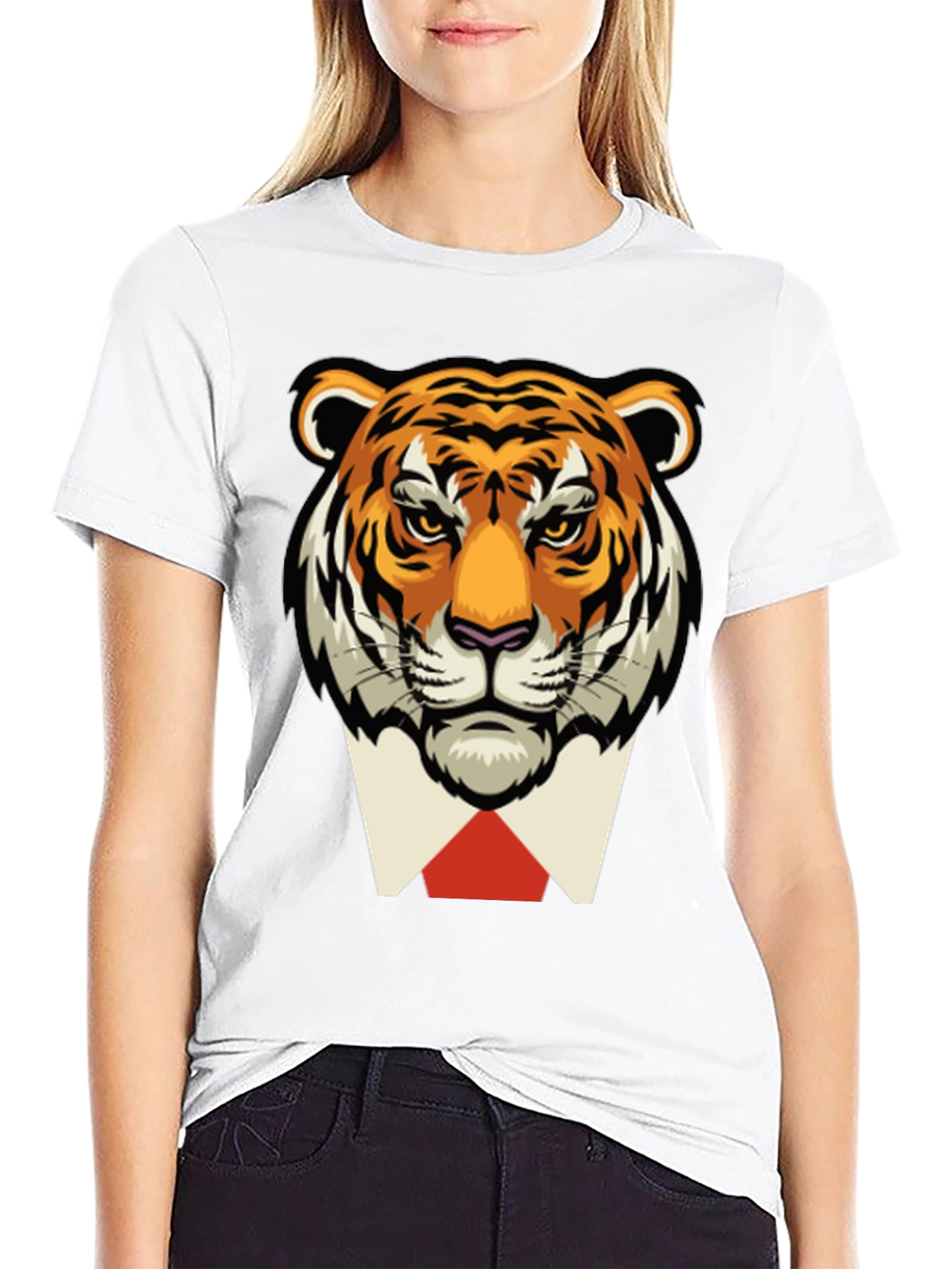 Tiger Head Black T-Shirt - Classy Animal Tee