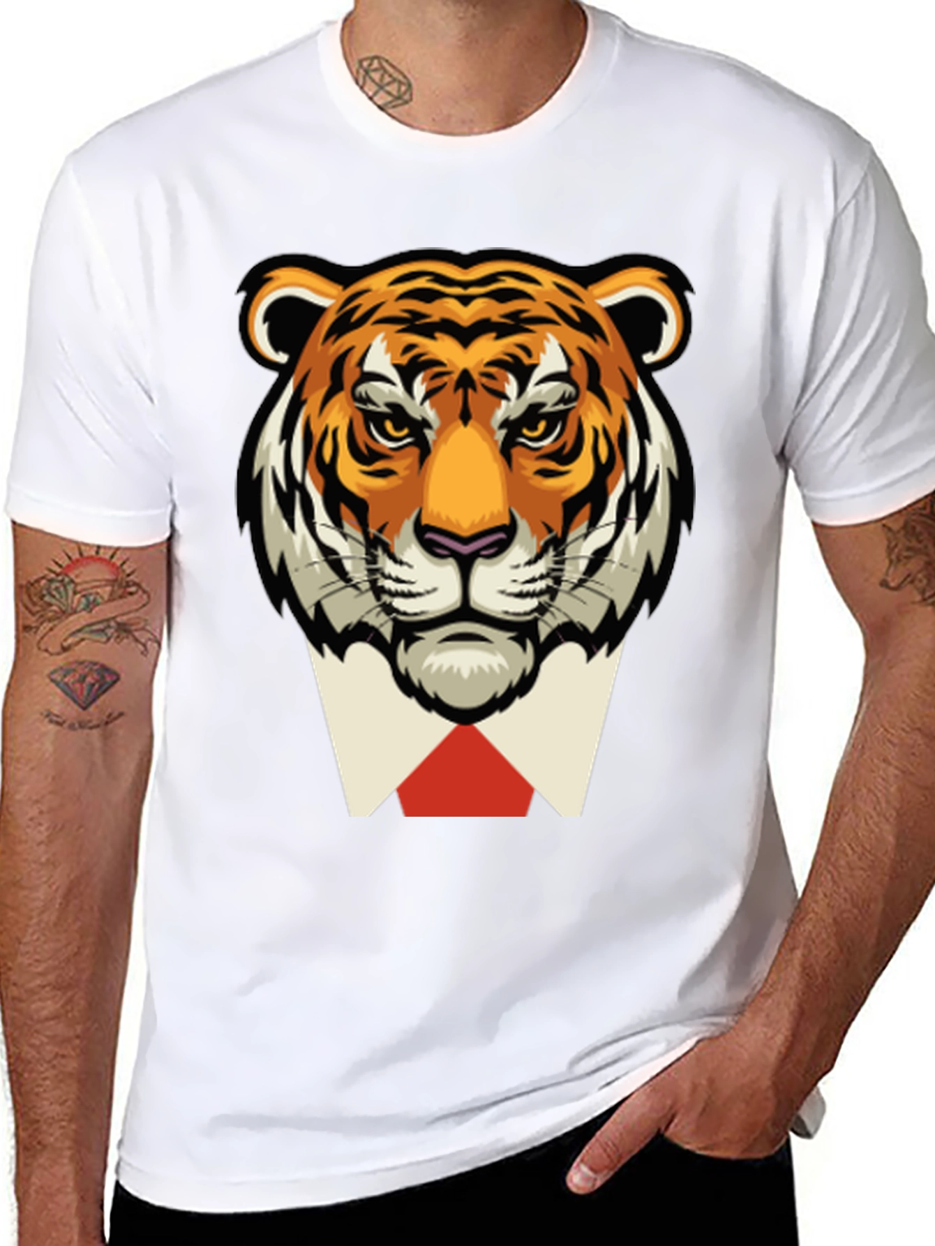 Tiger Head Black T-Shirt - Classy Animal Tee