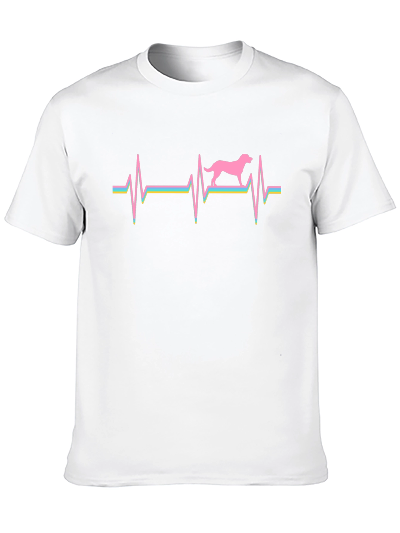 Dog Heartbeat Graphic Tee - Black Casual T-Shirt