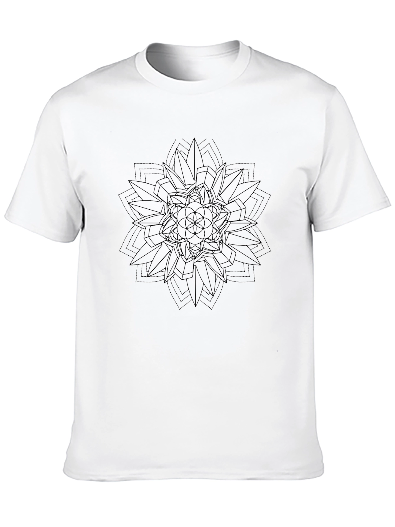 Geometric Mandala Graphic Tee - Mens Black T-Shirt