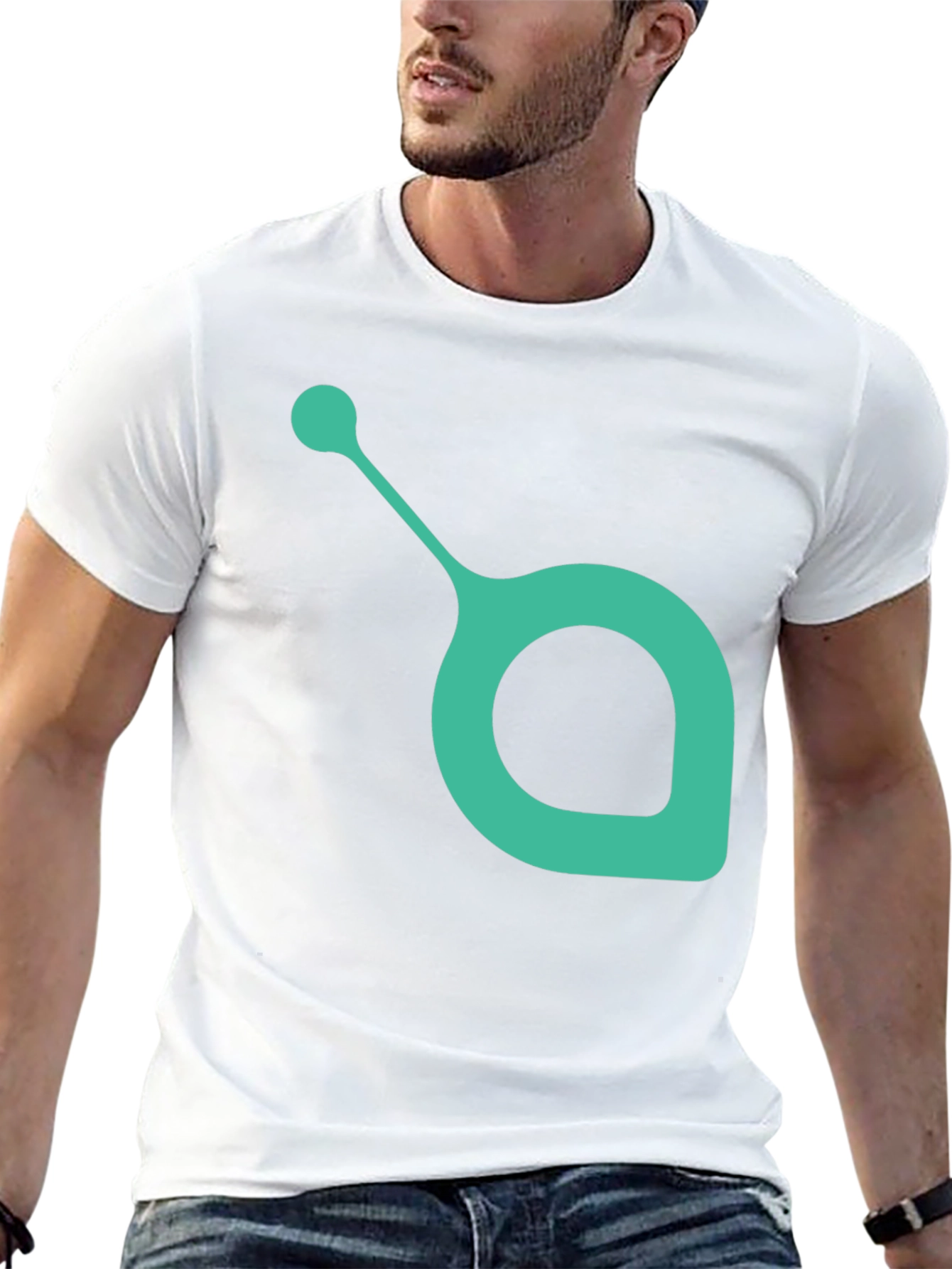 Modern Teal Symbol Black T-Shirt