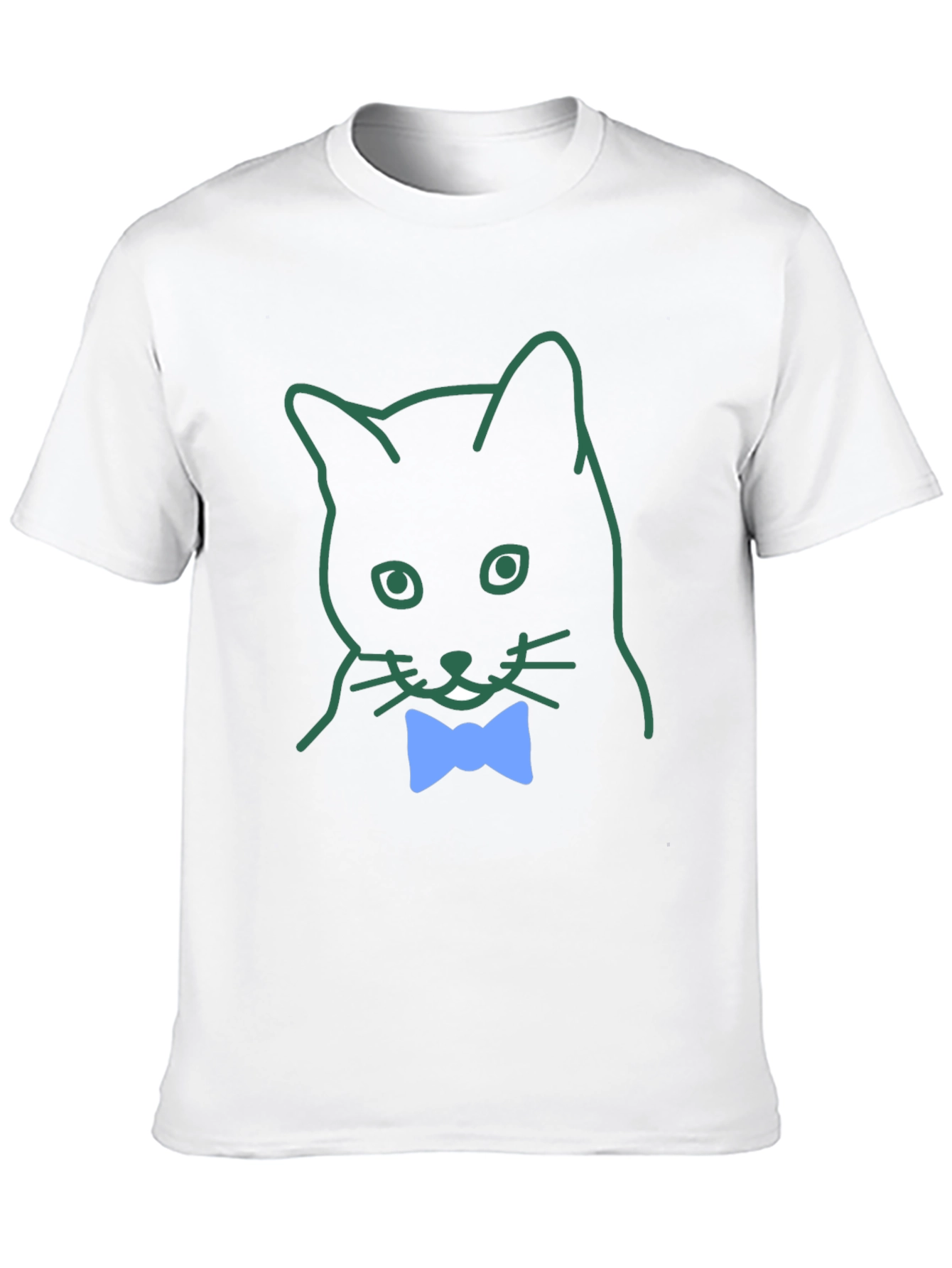 Cat with Bow Tie Graphic Tee - Casual Cool