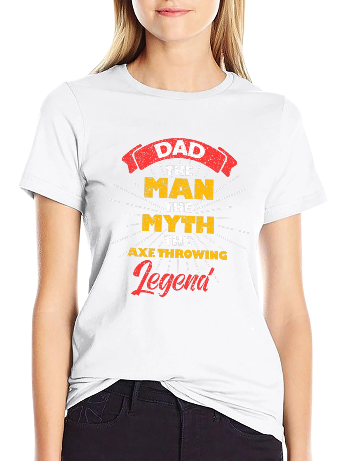 Dad The Man Myth Axe Throwing Legend Graphic Tee