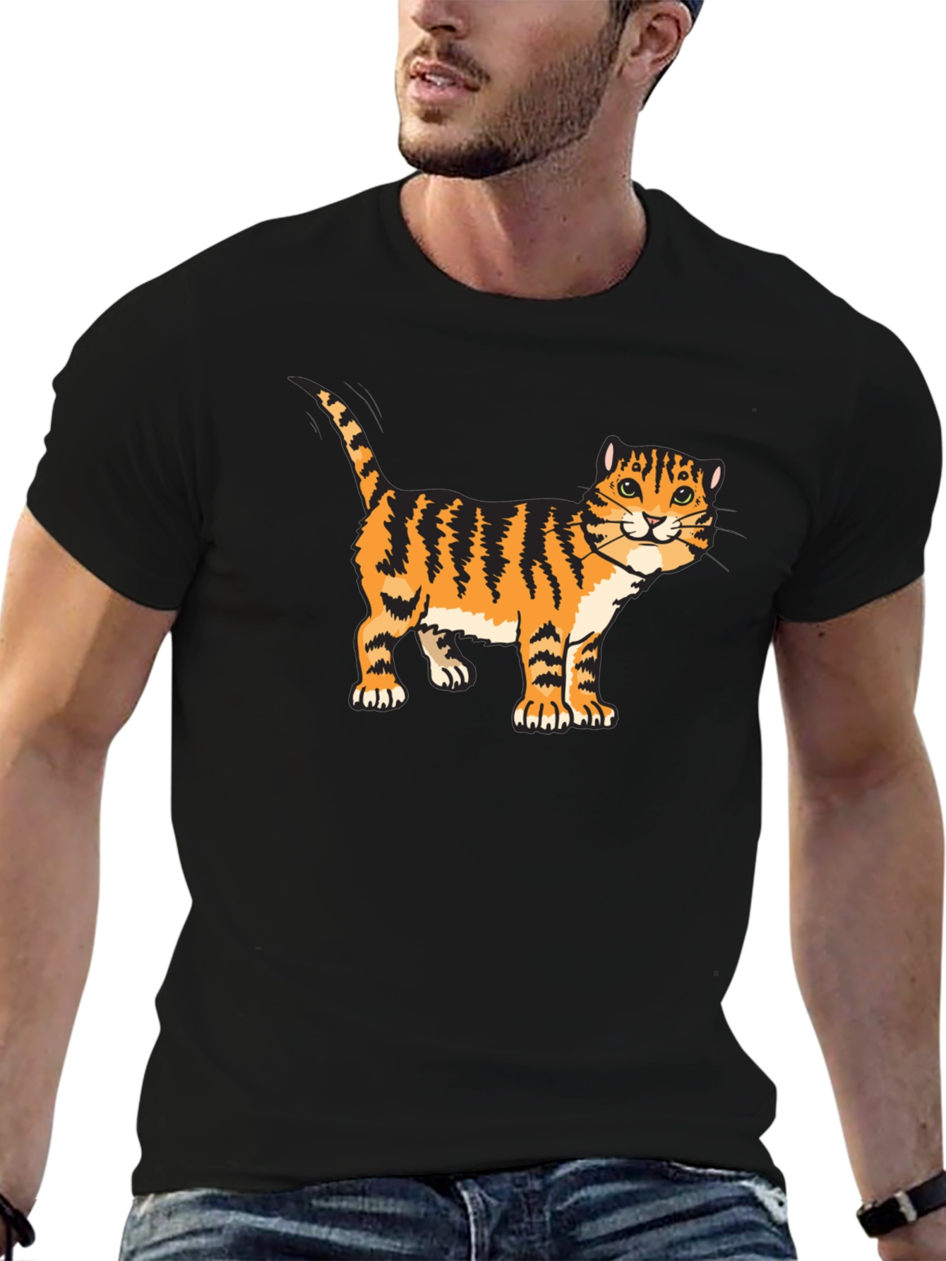 Tiger Cat Graphic Tee - Cool Animal Lover Shirt