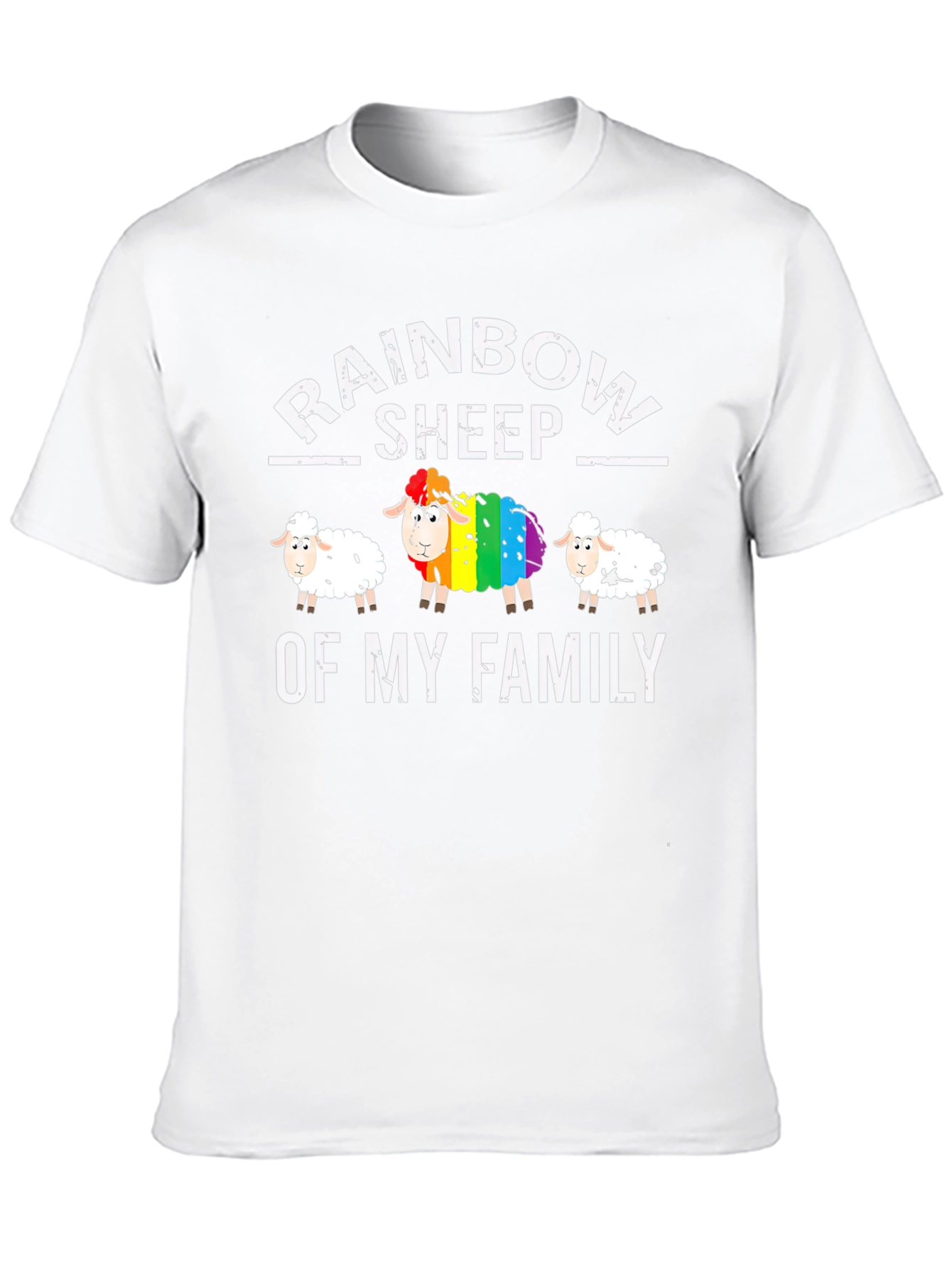 Rainbow Sheep Family T-Shirt Pride LGBT Tee