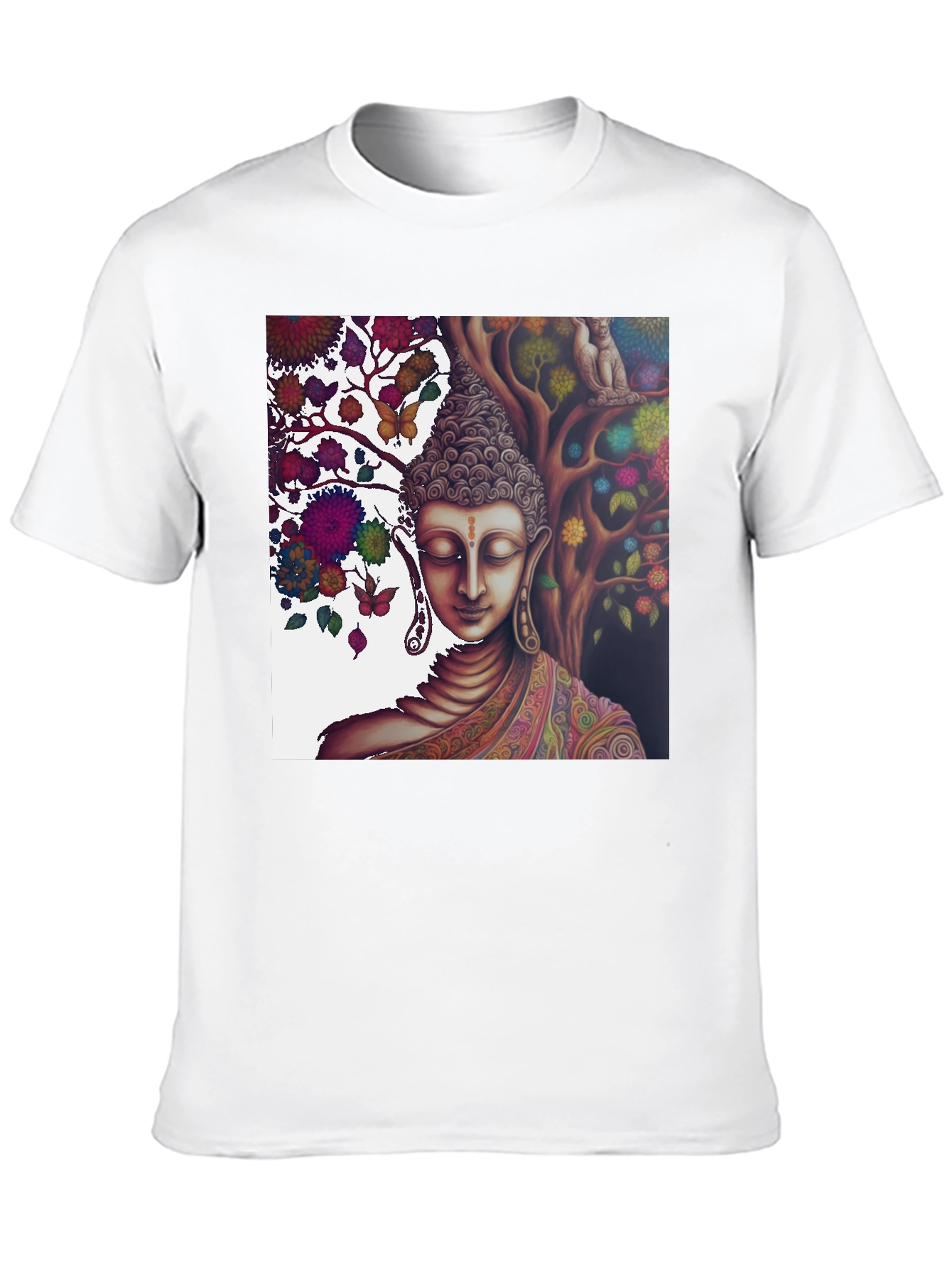 Buddha Under Tree of Life Graphic Tee