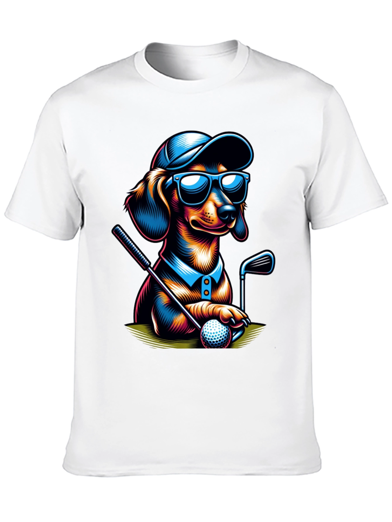Golf Dachshund T-Shirt - Cool Dog Tee