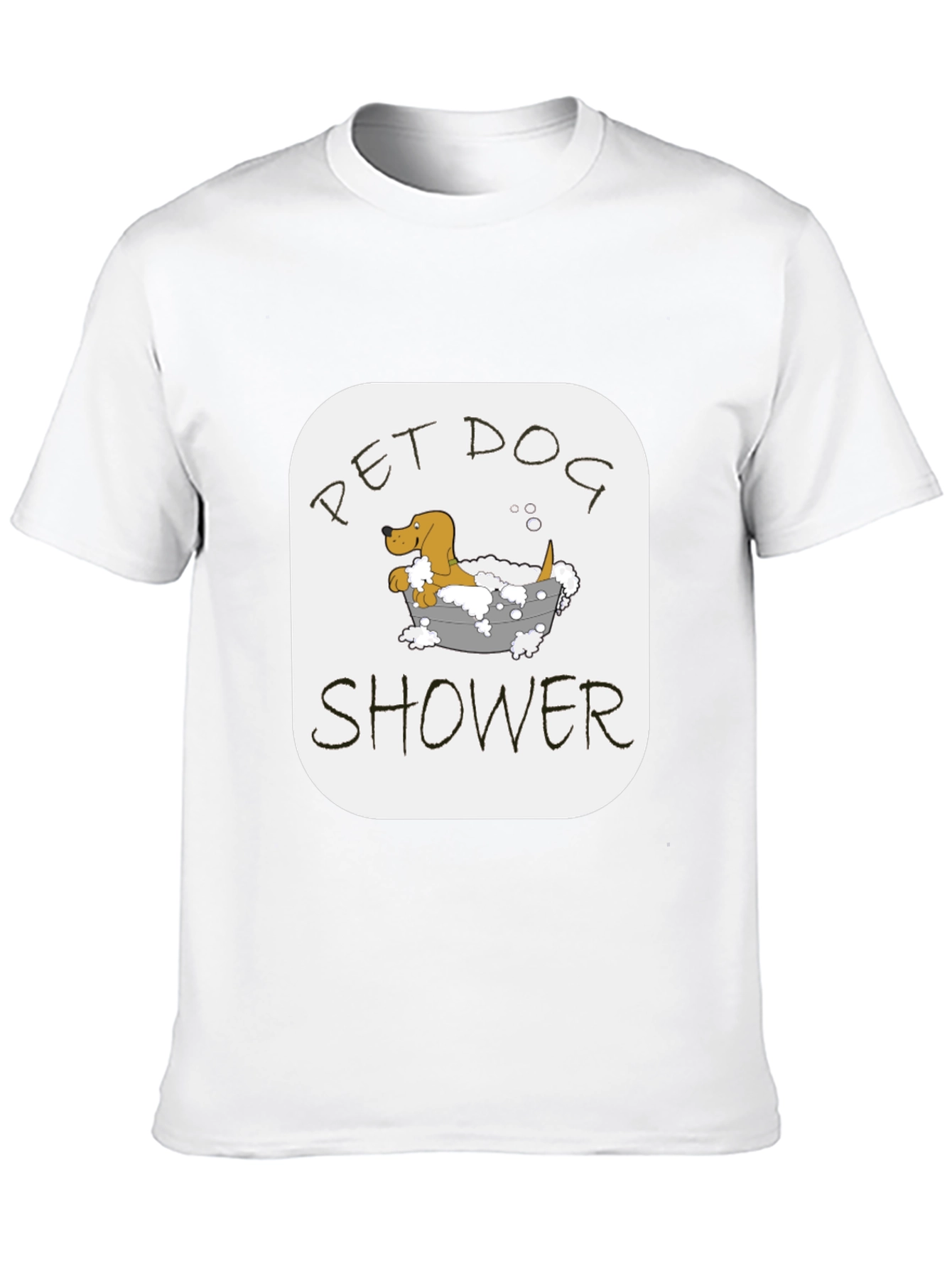Pet Dog Shower T-Shirt - Cute Dog Cartoon Tee