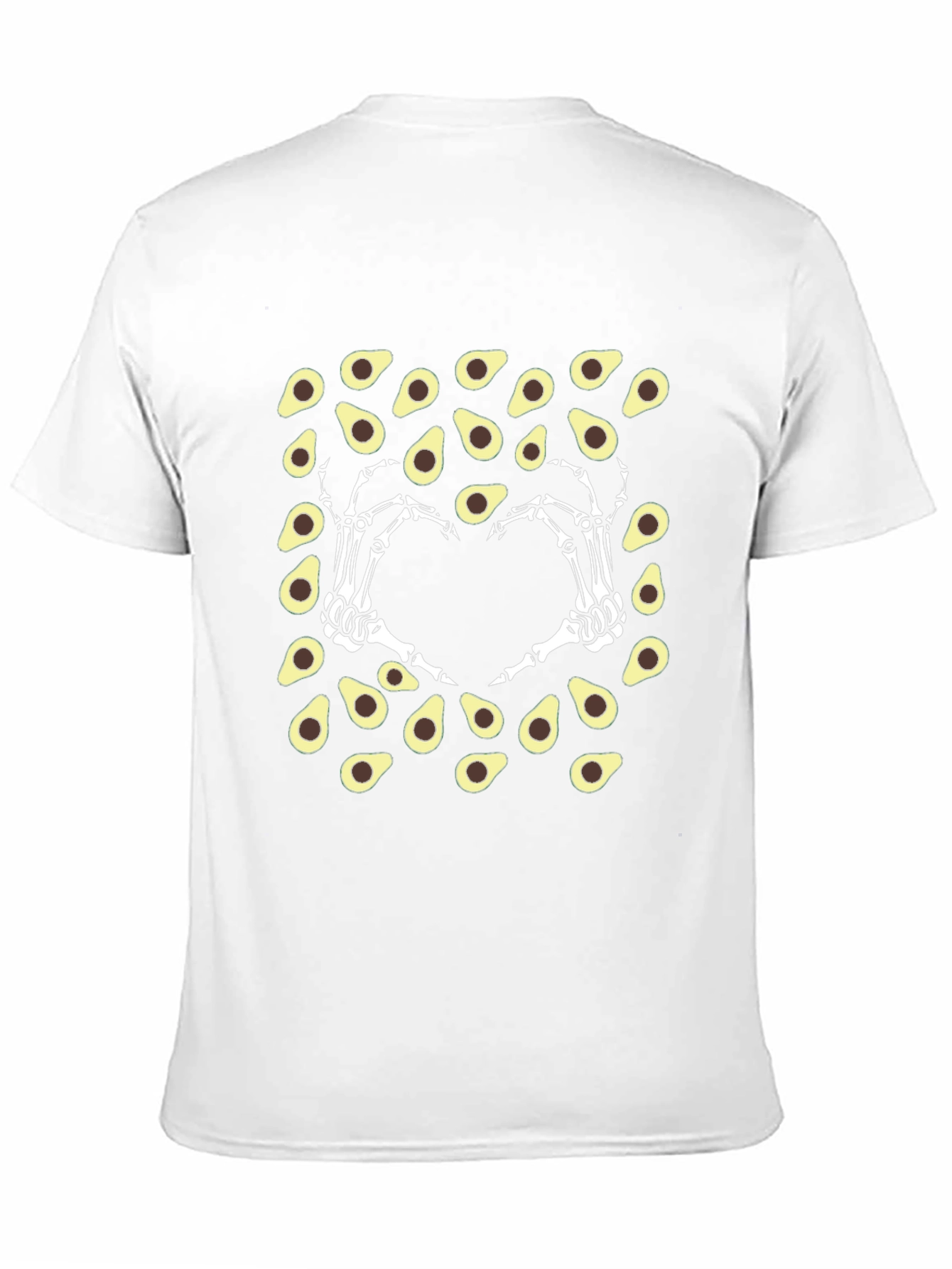 Avocado Skeleton Hand Heart T-Shirt