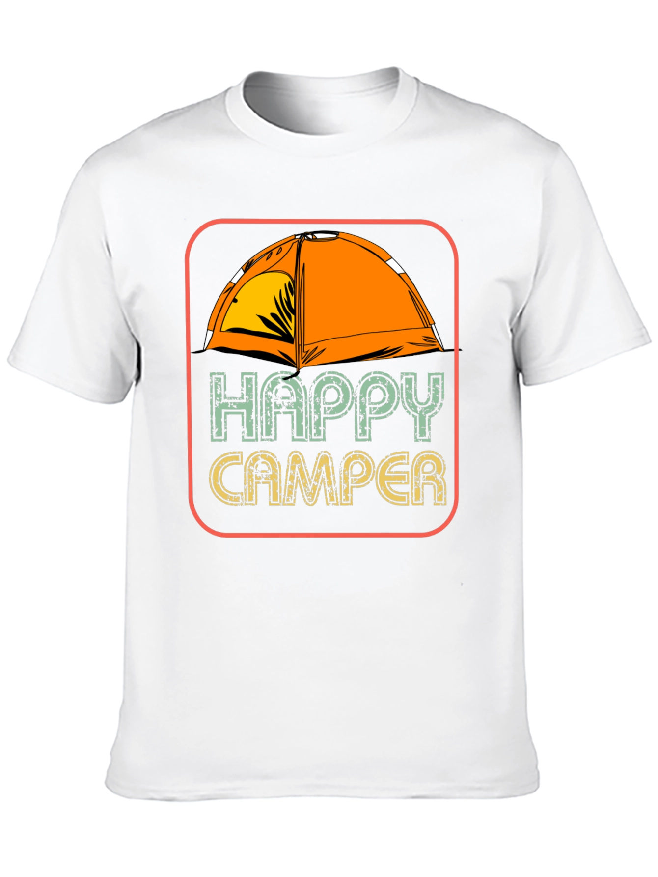 Happy Camper Graphic Tee Camping Tent T-Shirt