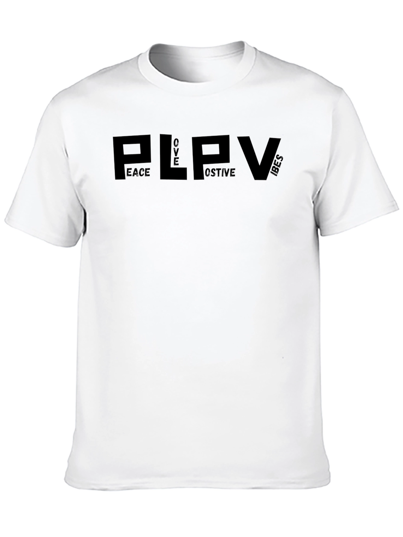 PLPV Peace Love Positive Vibes Black T-Shirt