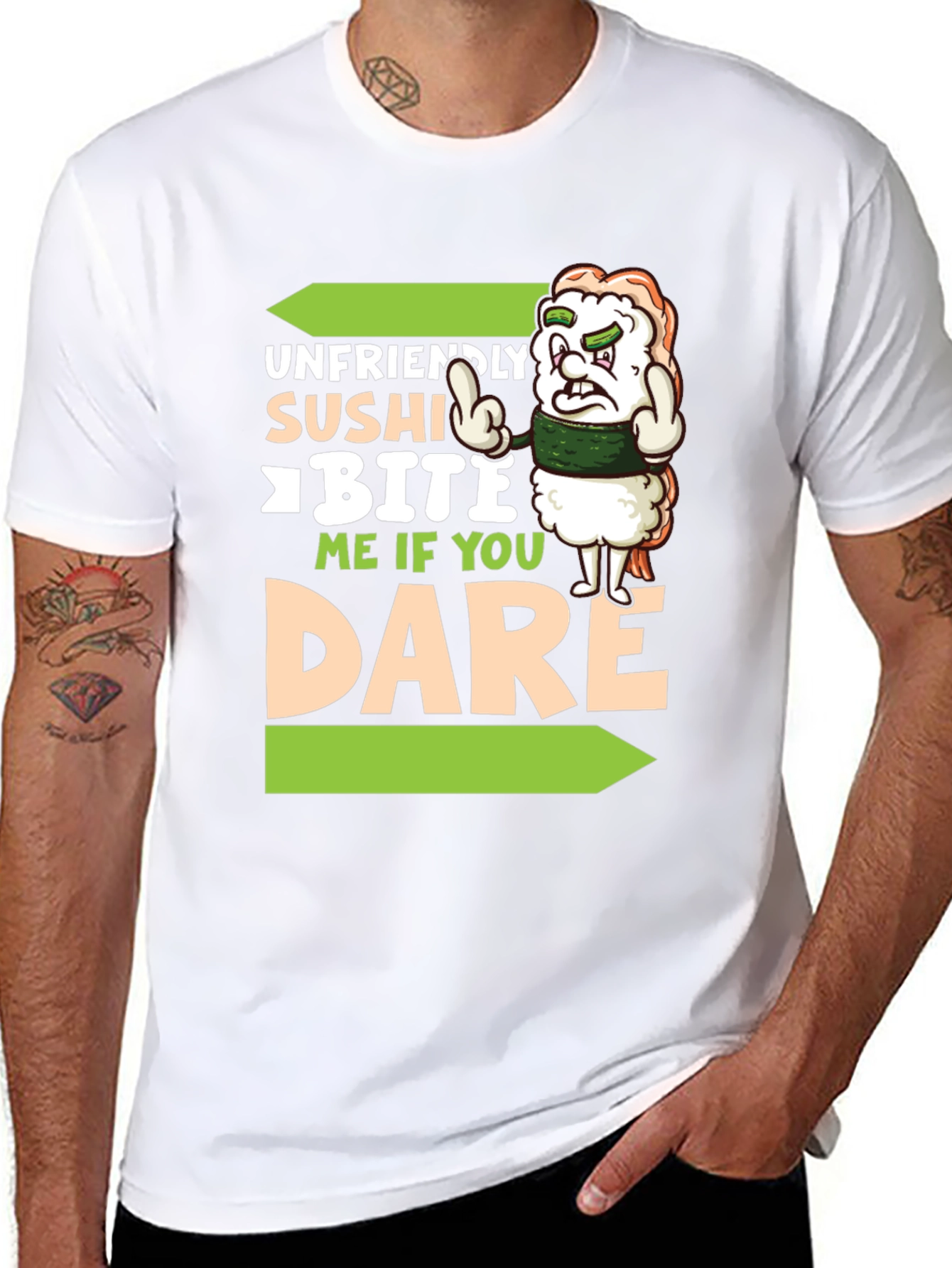 Unfriendly Sushi T-Shirt - Bite Me If You Dare!