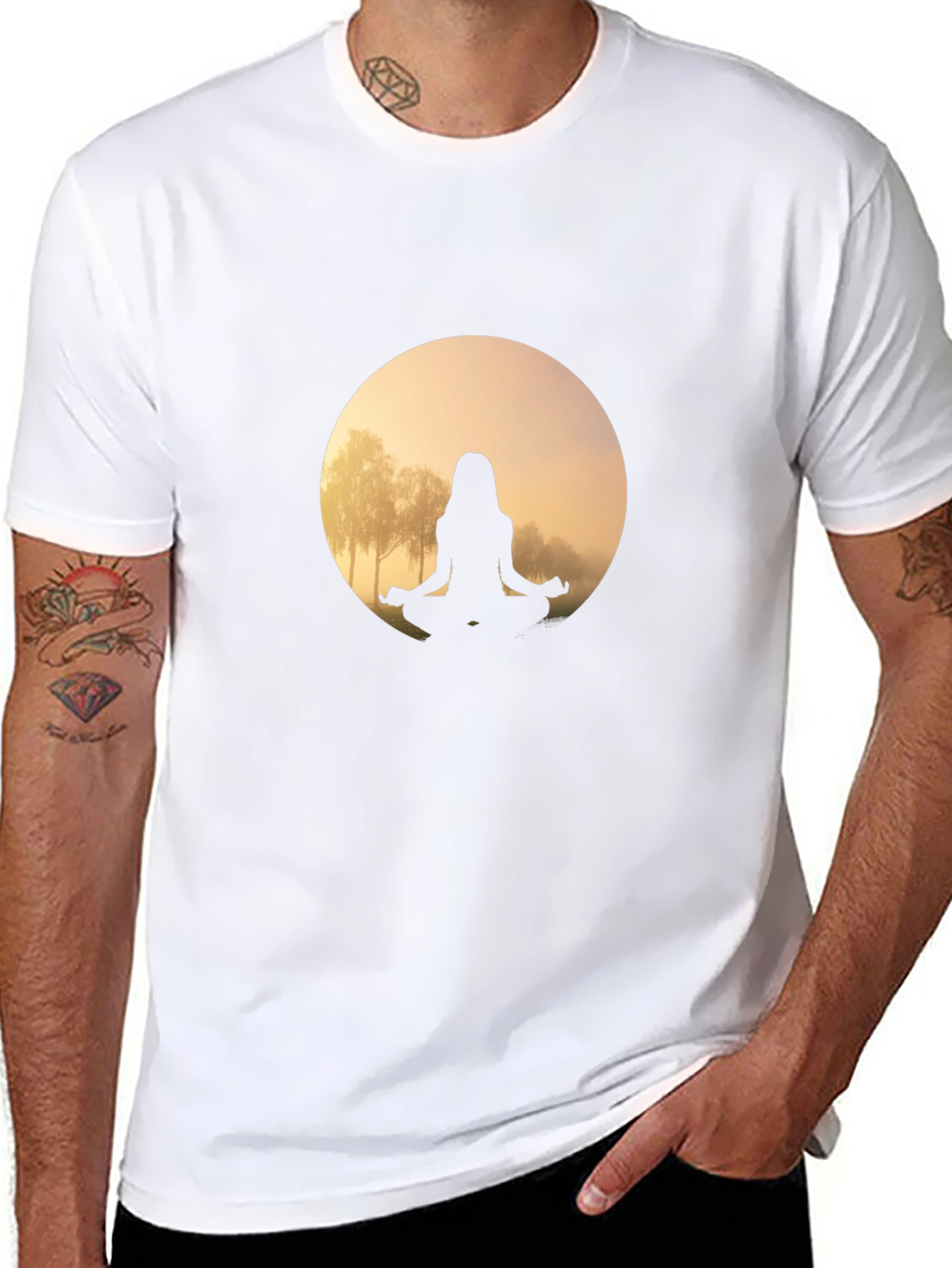 Meditative Moon T-Shirt - Zen Style
