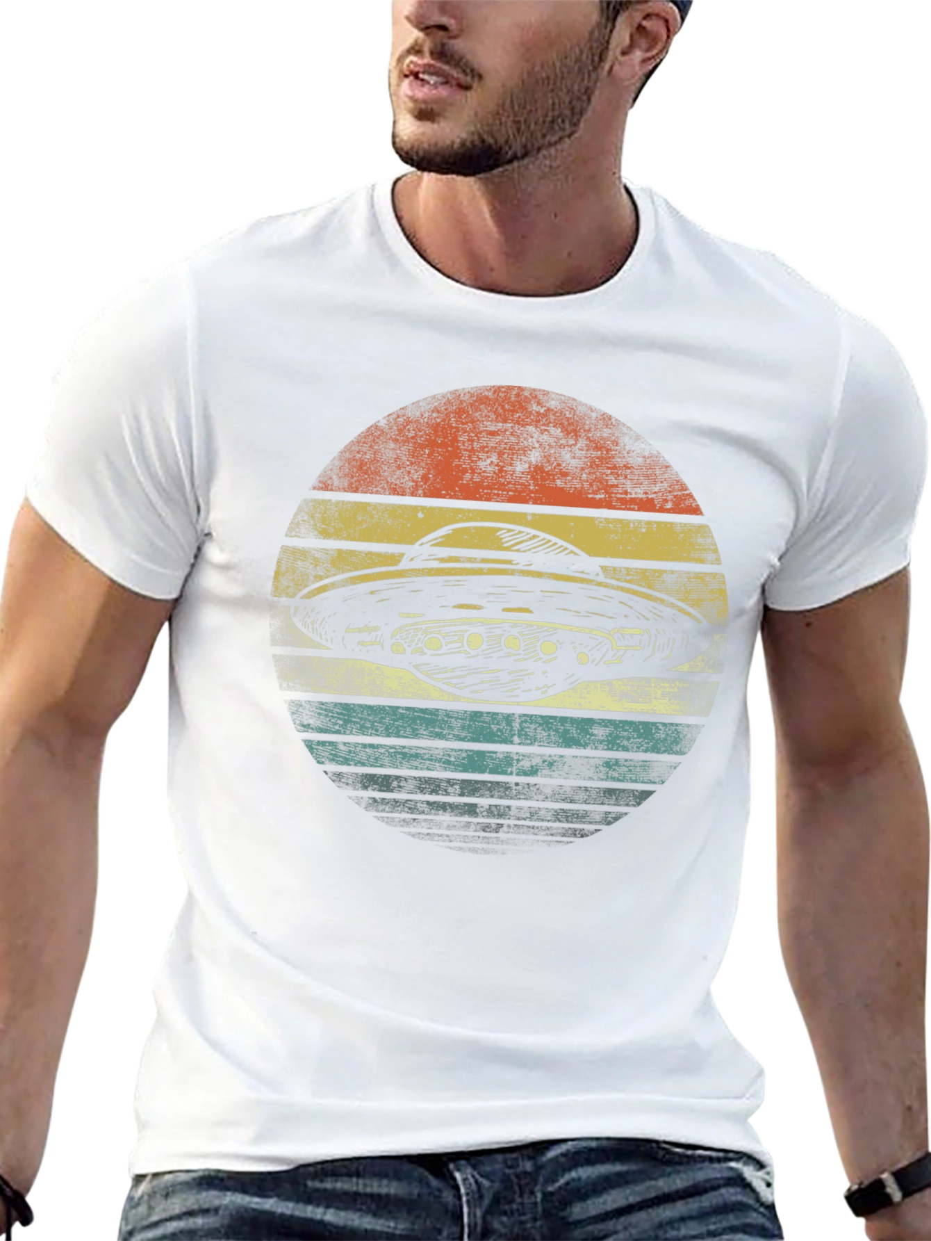 Retro UFO Graphic T-Shirt