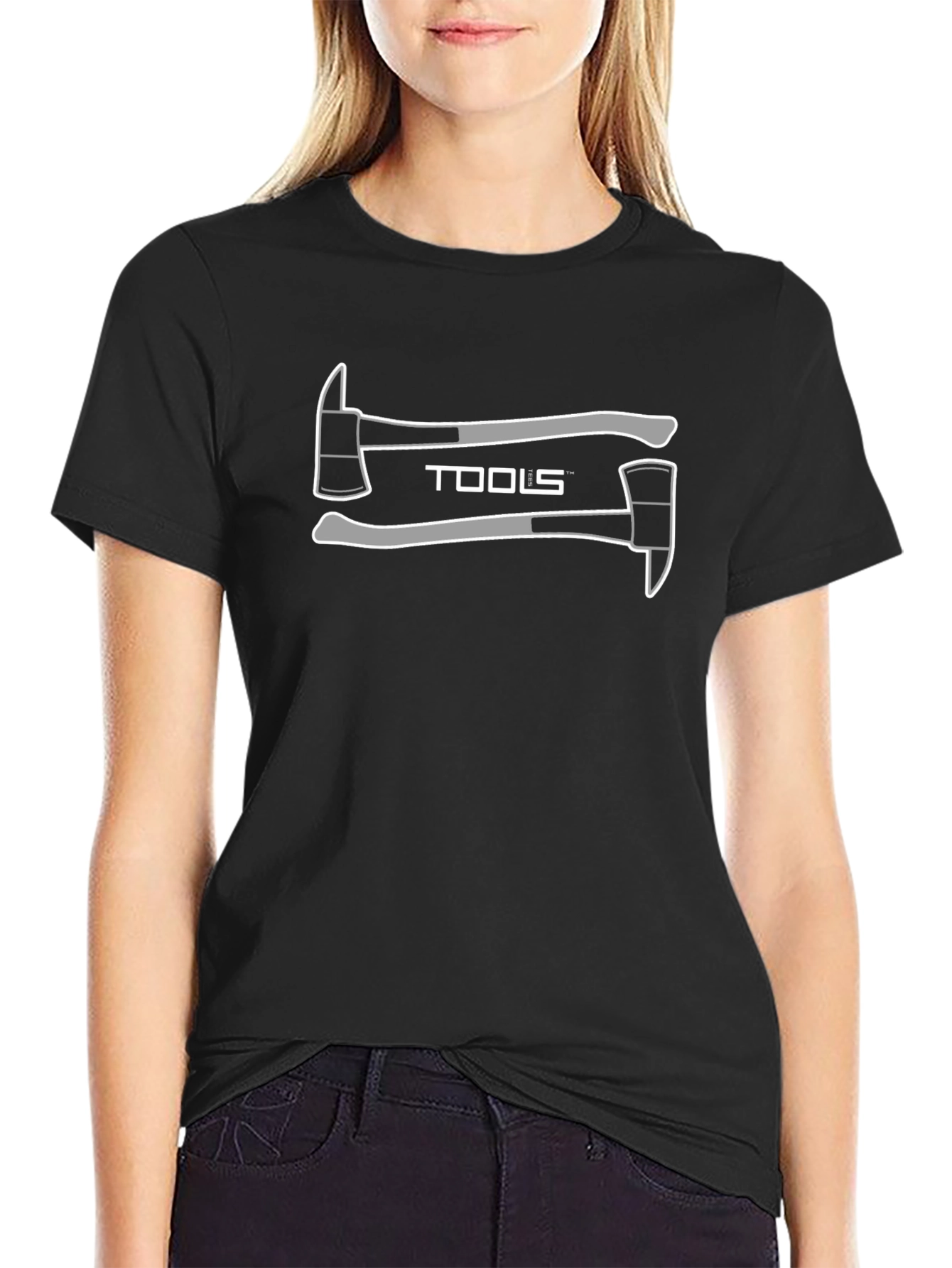 Tools Axe Graphic Tee - Black Cotton T-Shirt