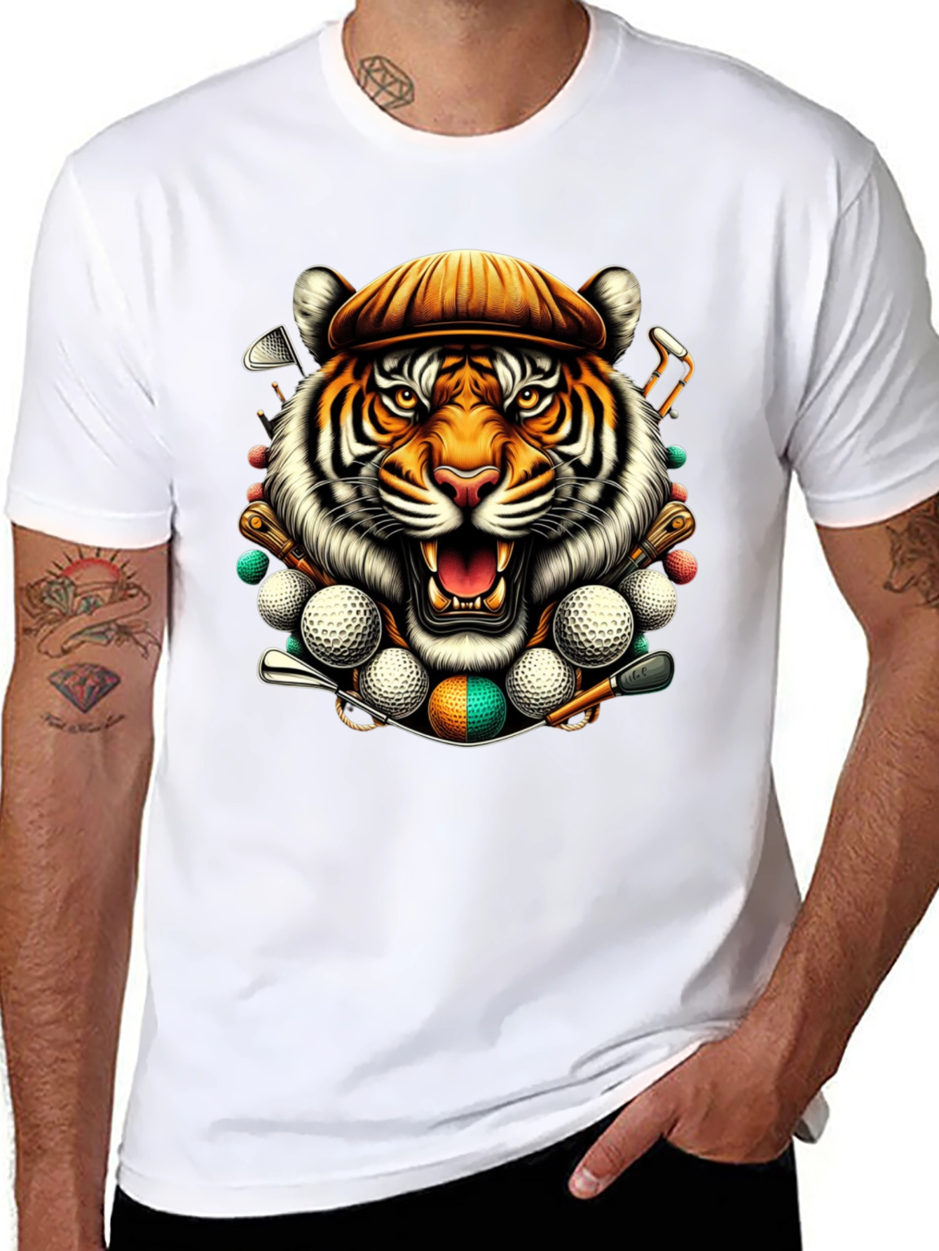 Tiger Golfer Graphic T-Shirt - Unique Design