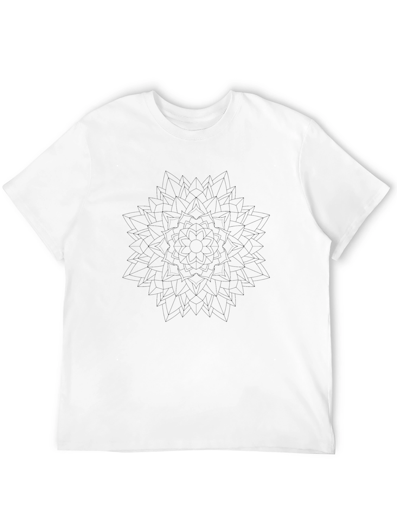 Black Mandala Graphic Tee - Modern Geometric Design