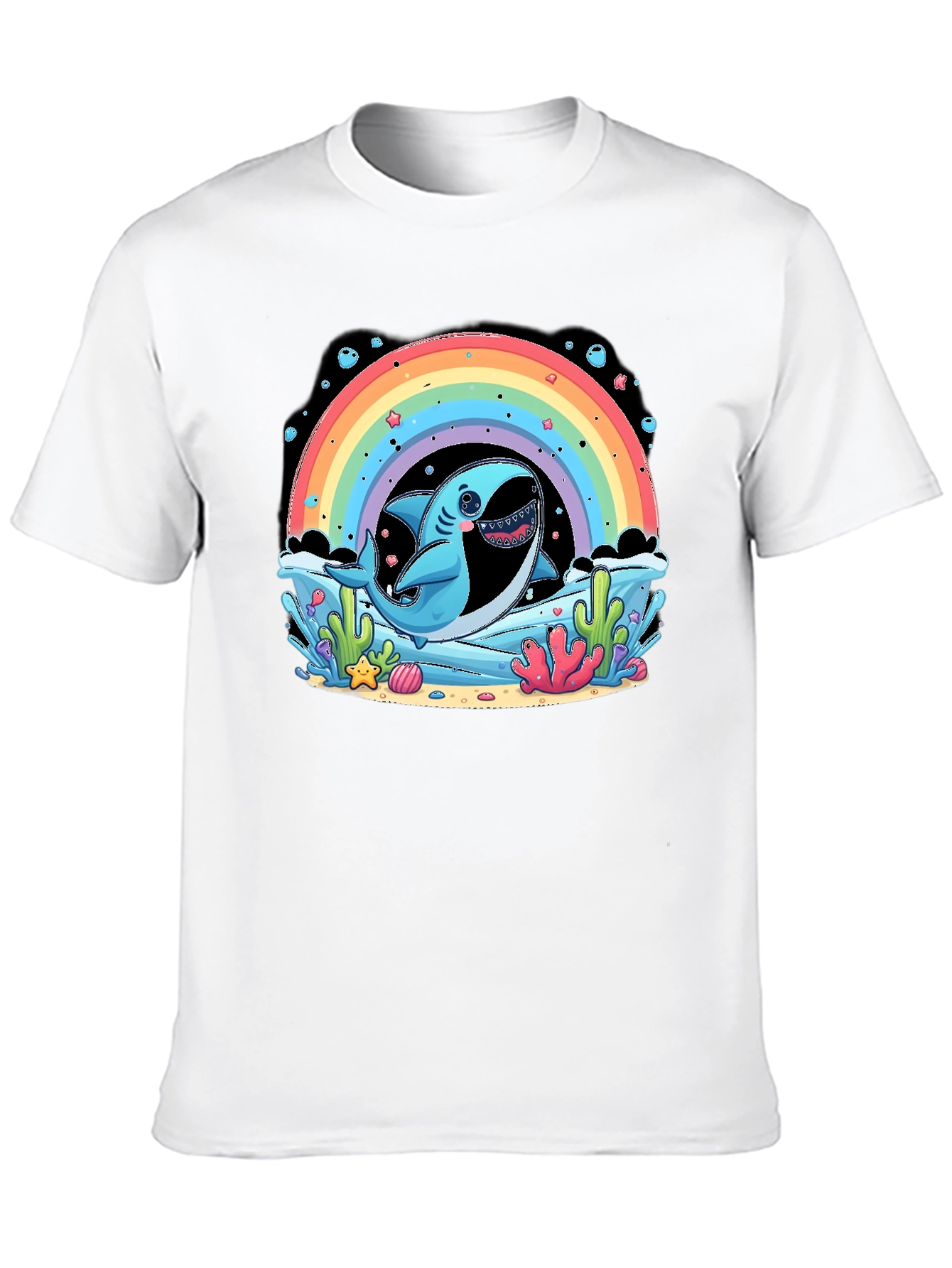 Shark Rainbow T-Shirt - Cute Ocean Design