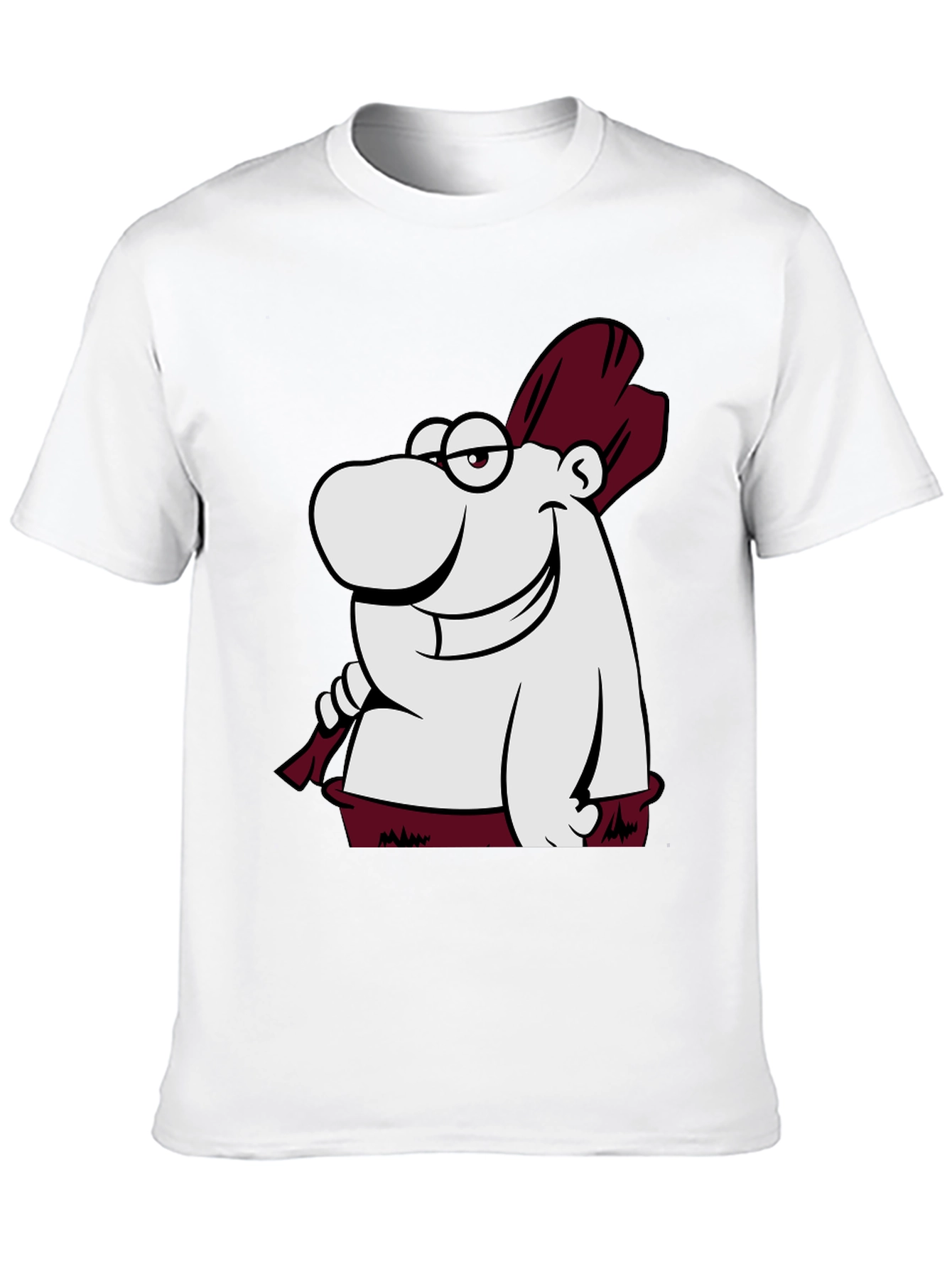 Funny Cartoon Character Graphic Tee - Black